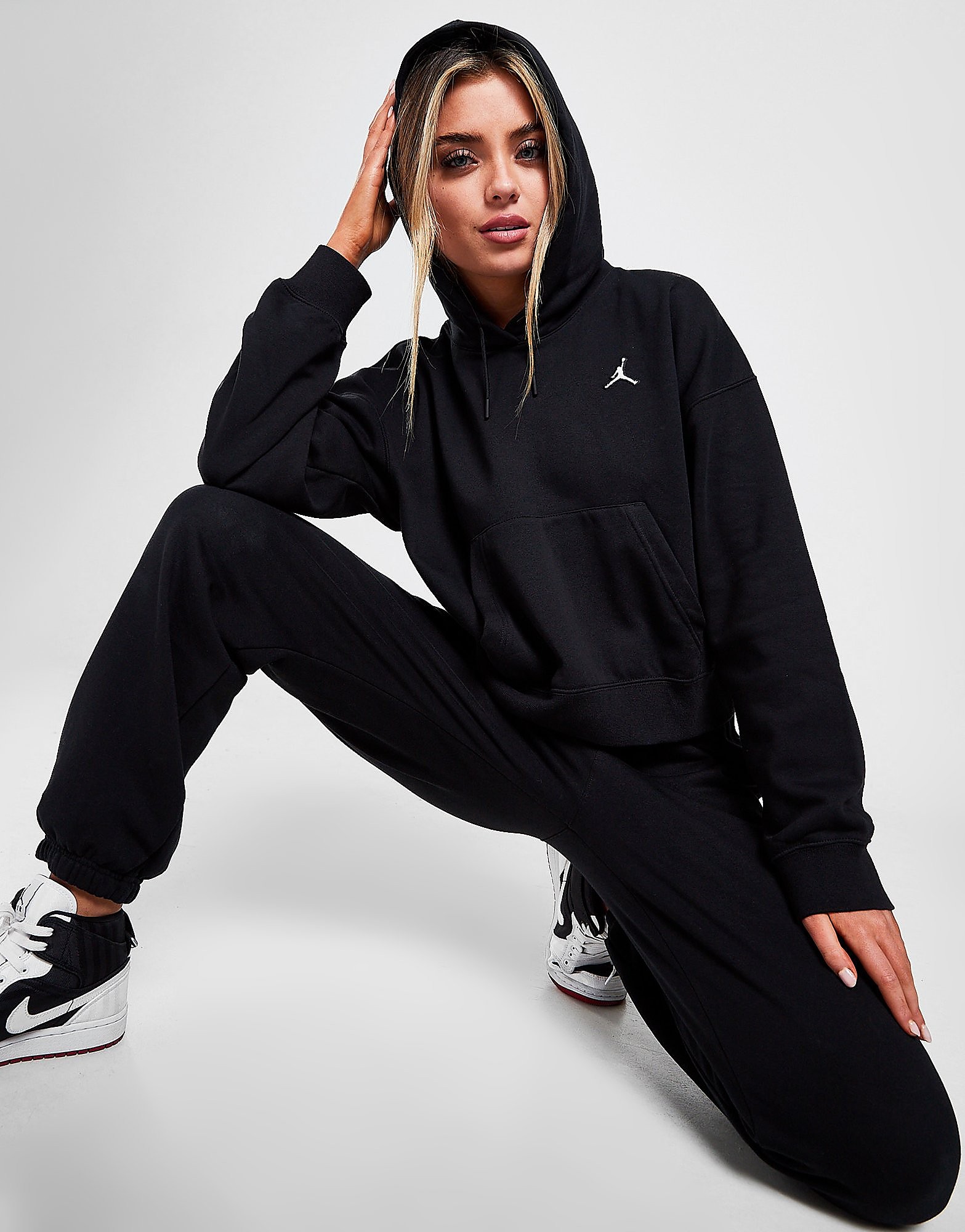 

Jordan Essential Overhead Hoodie - Black - Womens, Black