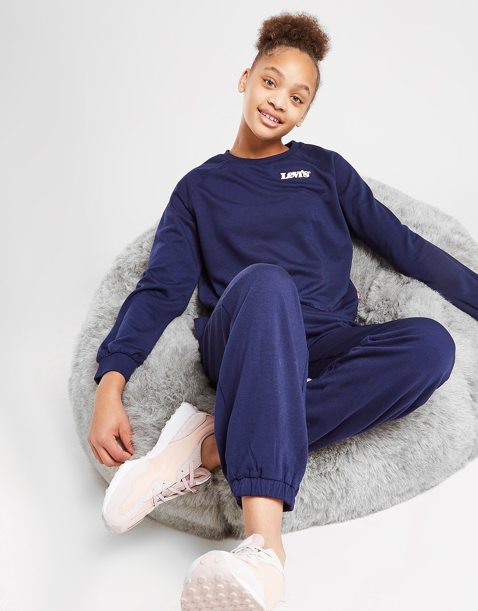 Levis Girls' Benchwarmer Crew Sweatshirt Junior - Blue - Kids, Blue