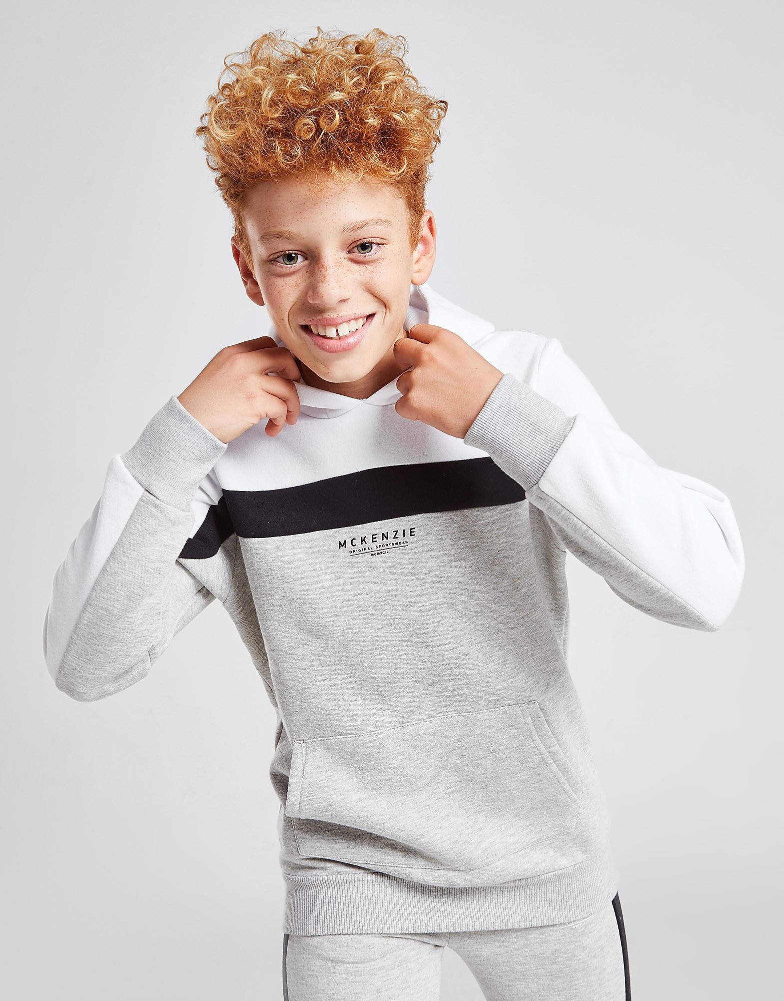 

McKenzie Erwan Overhead Colour Block Hoodie Junior - Grey - Kids, Grey
