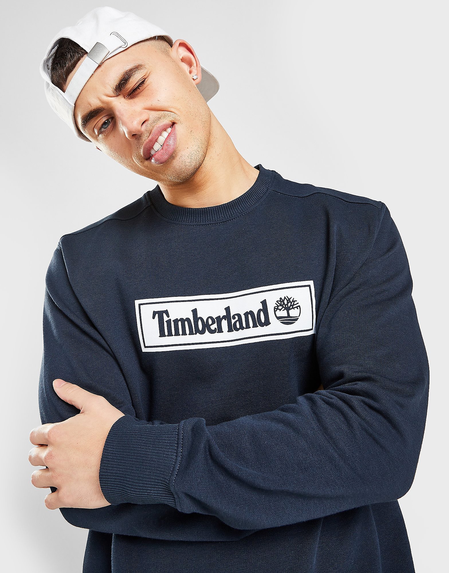 

Timberland Box Logo Sweatshirt - Blue - Mens, Blue
