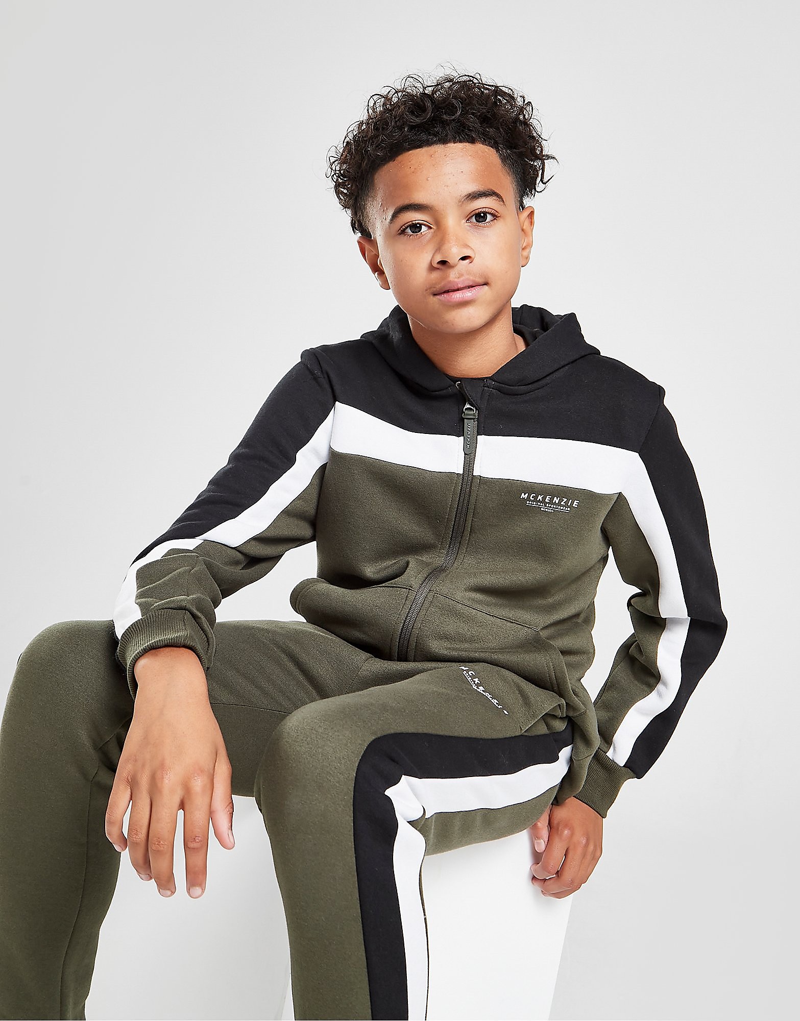 

McKenzie Erwan Full Zip Colour Block Hoodie Junior - Green - Kids, Green