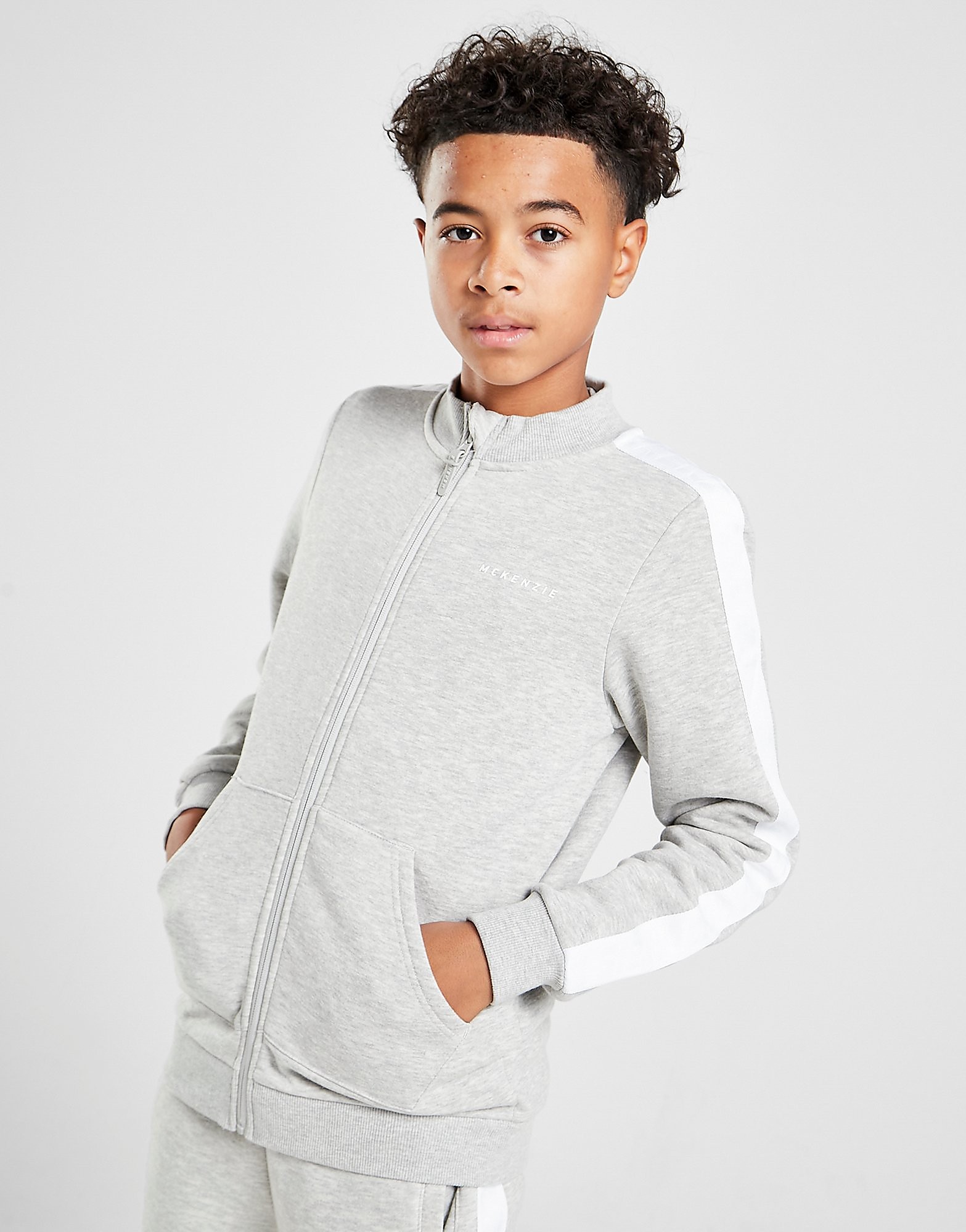 

McKenzie Marsh Tape Panel Full Zip Track Top Junior - Grey - Kids, Grey
