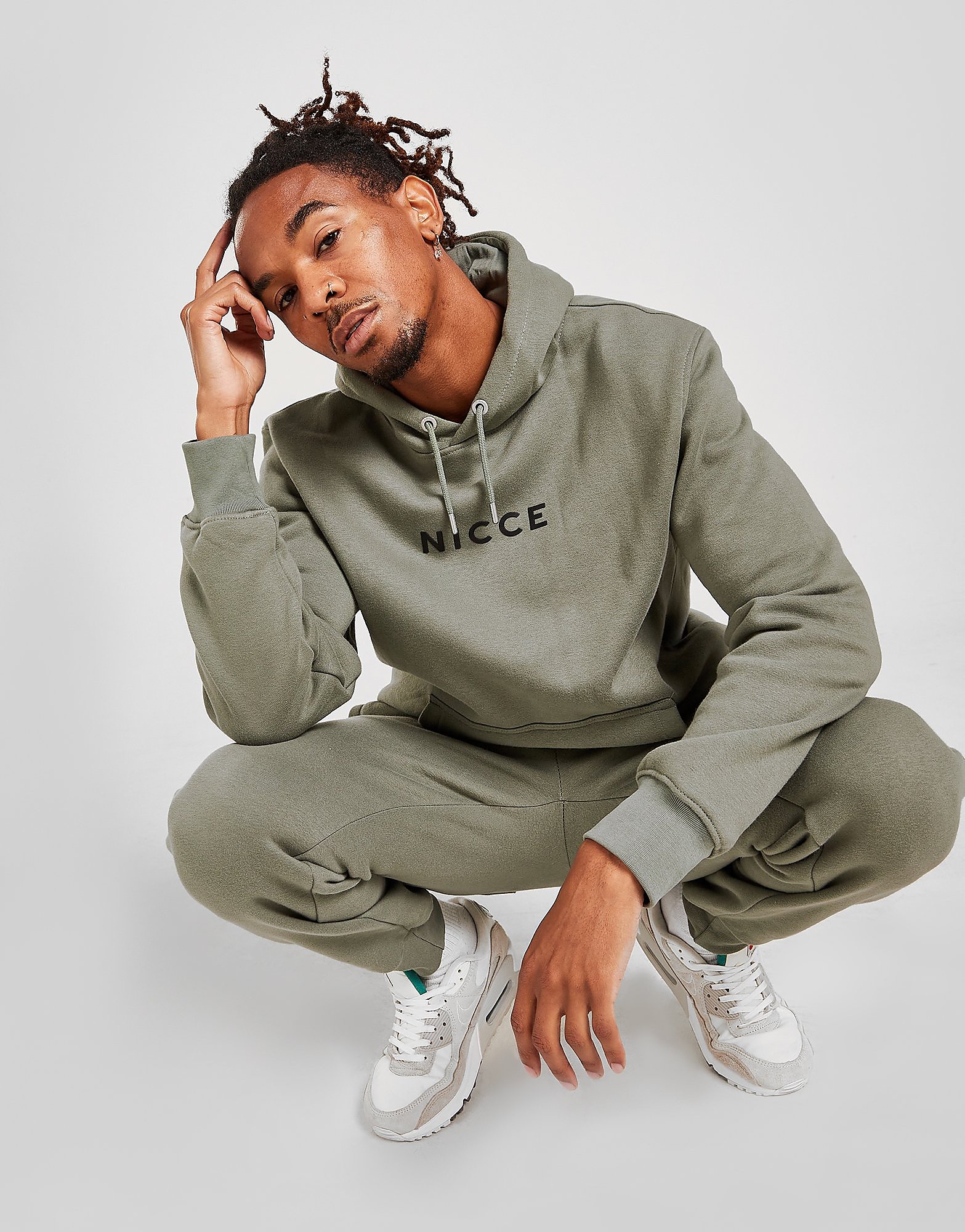 

Nicce Centre Logo Overhead Hoodie - Green - Mens, Green