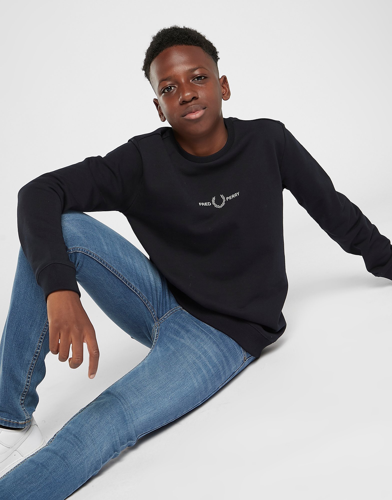 

Fred Perry Embroidered Crew Sweatshirt Junior - Blue - Kids, Blue