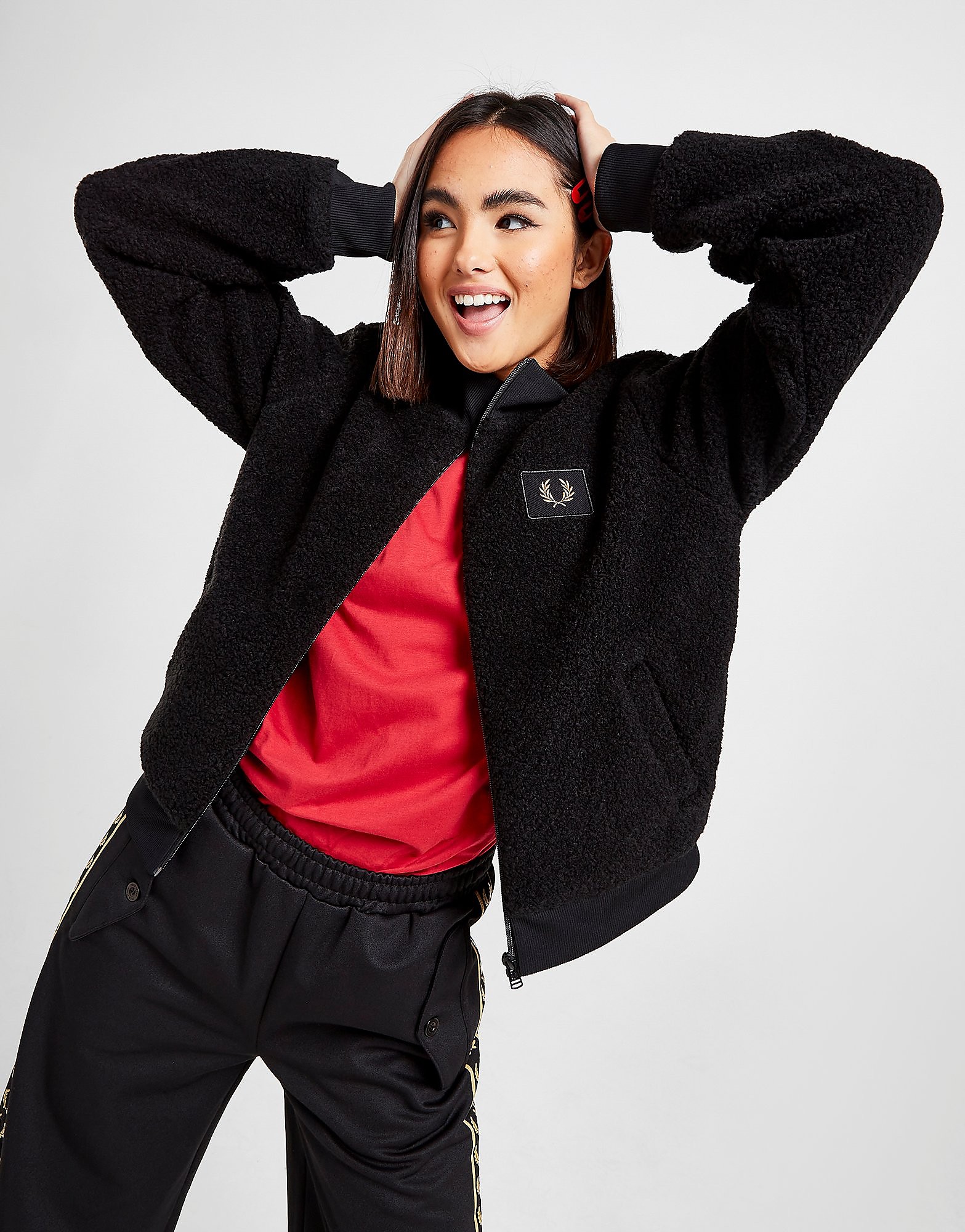 Fred Perry Borg Zip Jacket - Black - Womens, Black