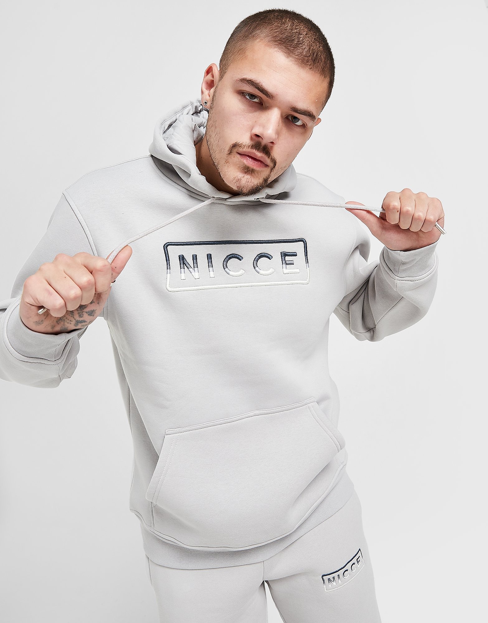 

Nicce Powell Overhead Hoodie - Grey - Mens, Grey