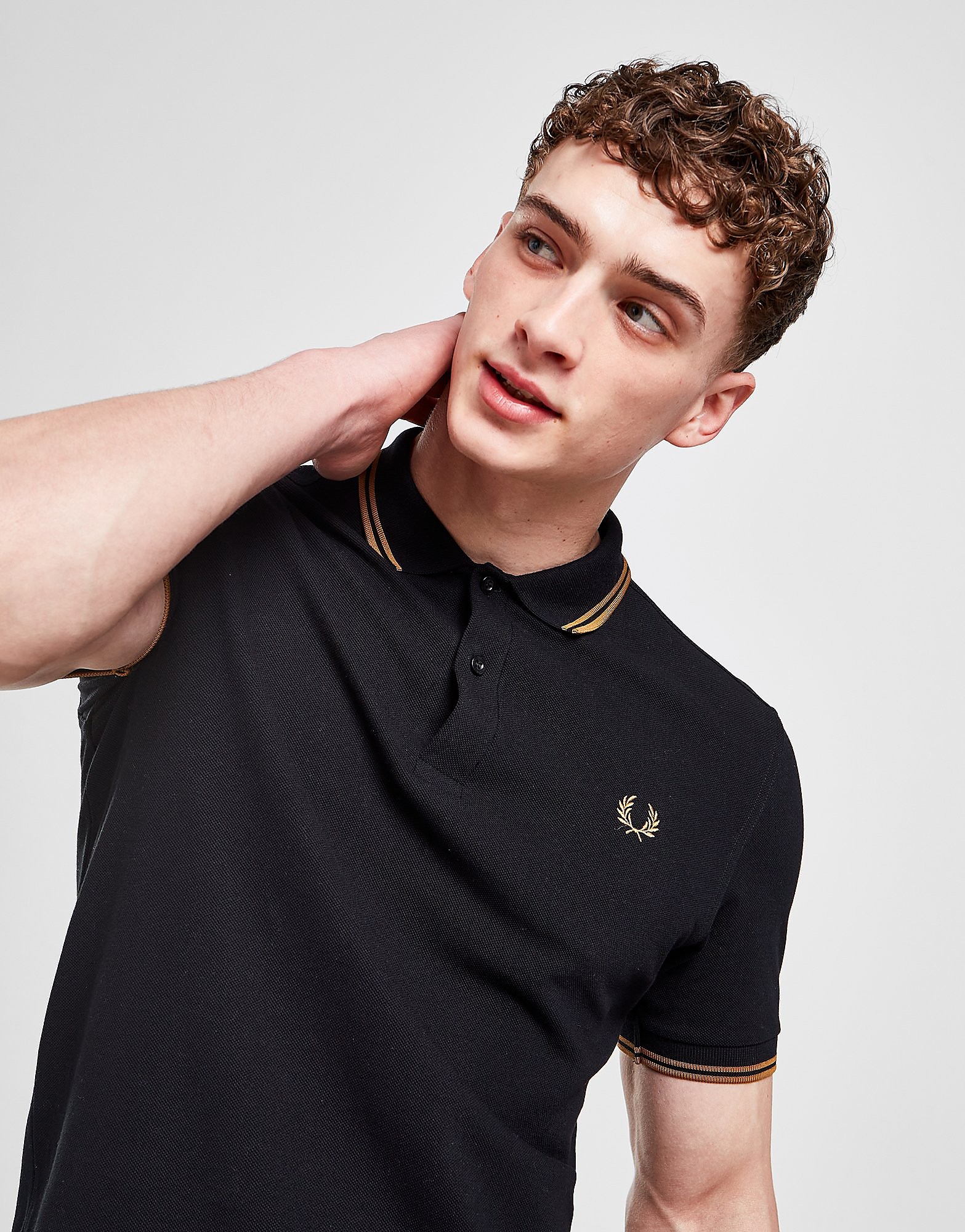 

Fred Perry Twin Tipped Polo Shirt - Black - Mens, Black