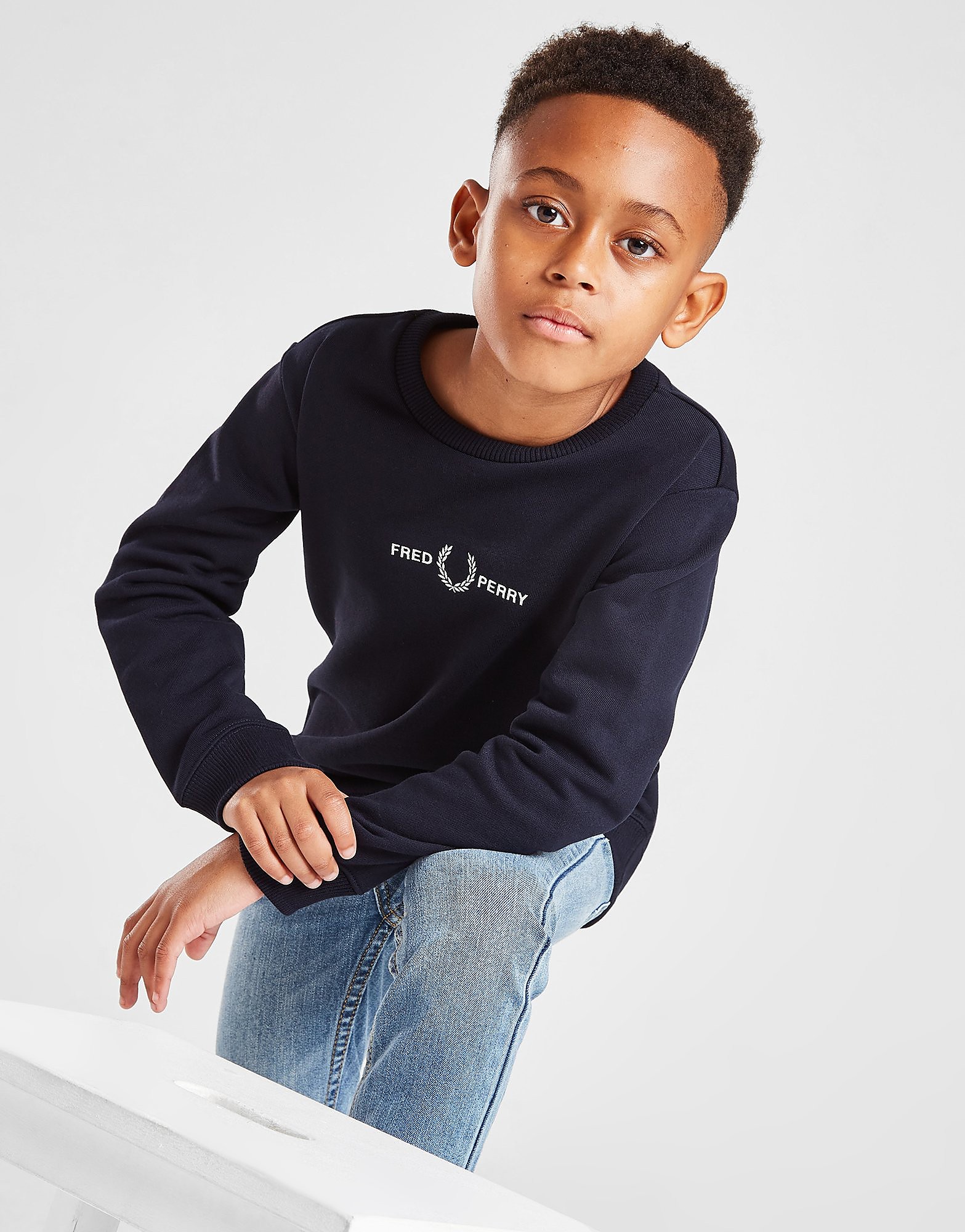

Fred Perry Embroidered Crew Sweatshirt Children - Navy - Kids, Navy