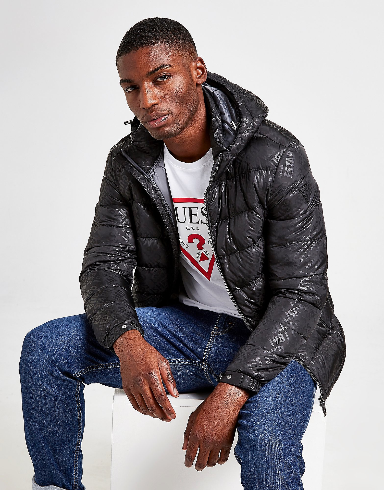 

GUESS Down Bubble Jacket - Black - Mens, Black