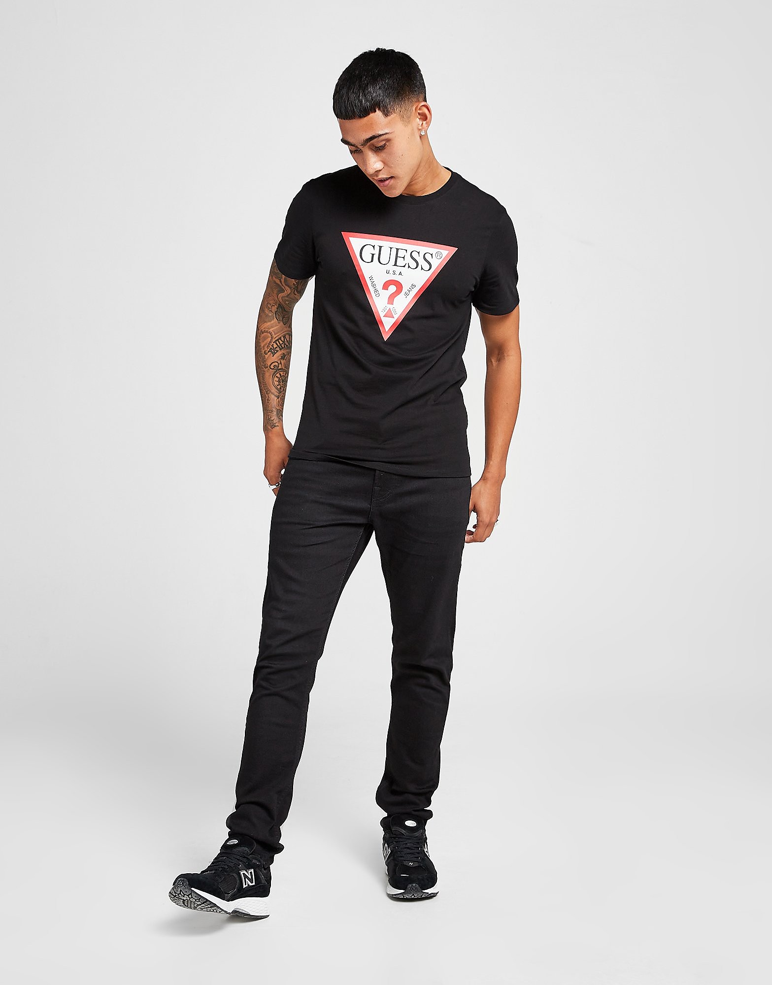 

GUESS Chris Slim Jeans - Black - Mens, Black