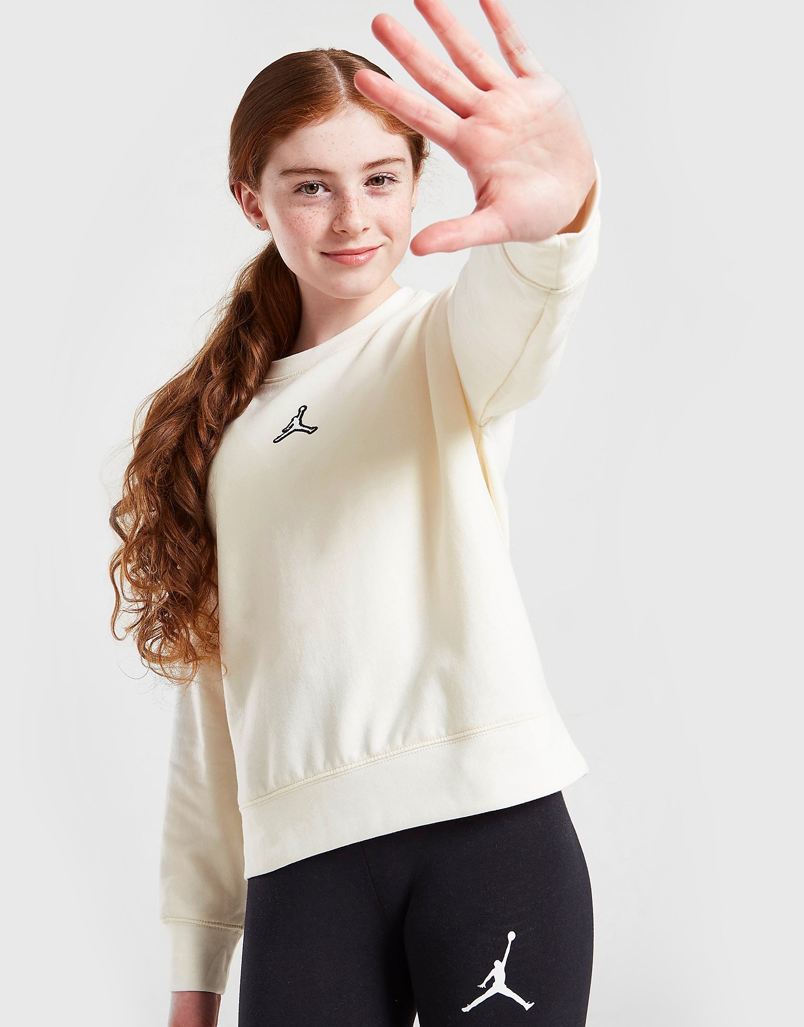 

Jordan Girls' Essential Box Crew Sweatshirt Junior - White - Kids, White