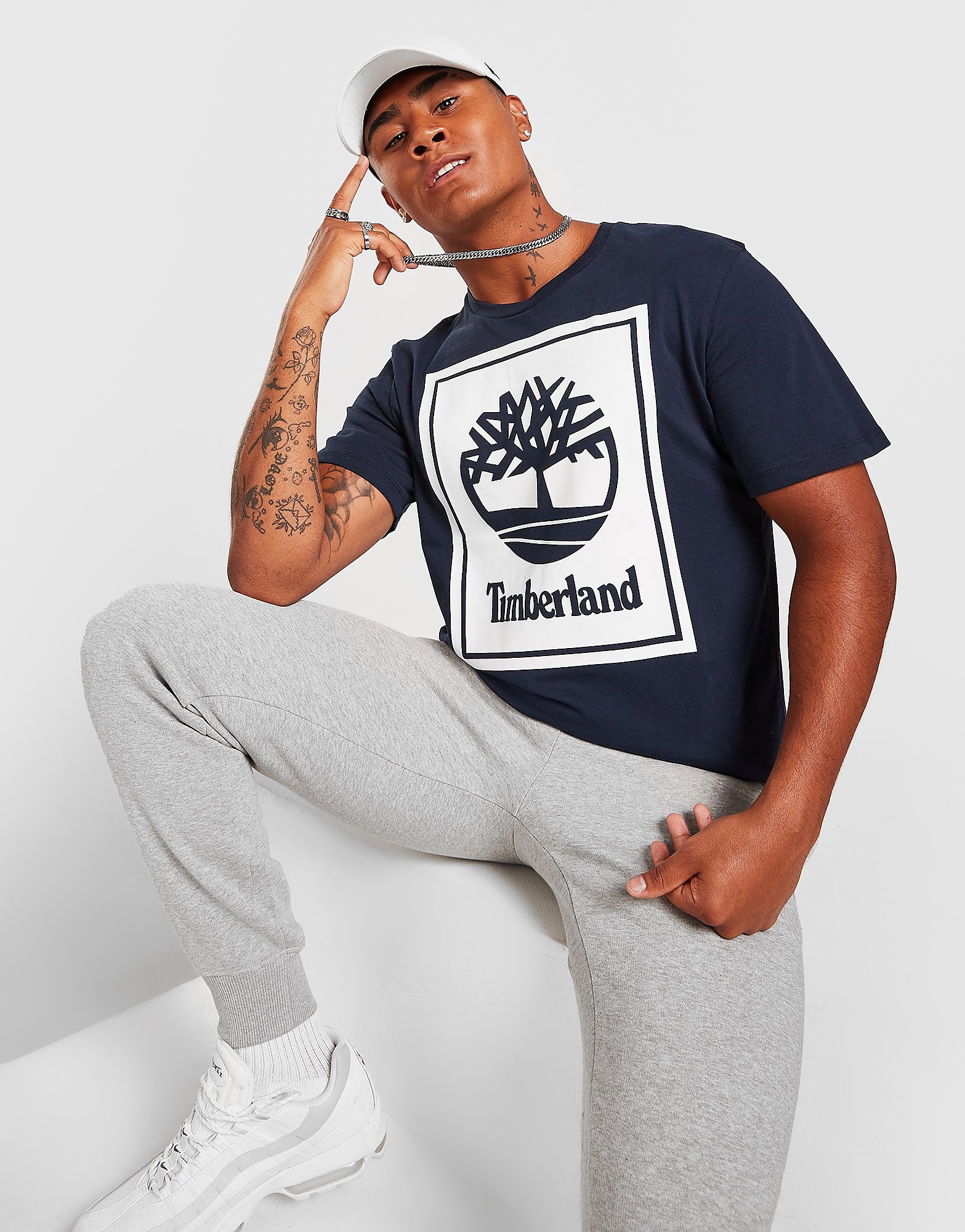 Timberland Stack Logo T-Shirt - Blue, Blue