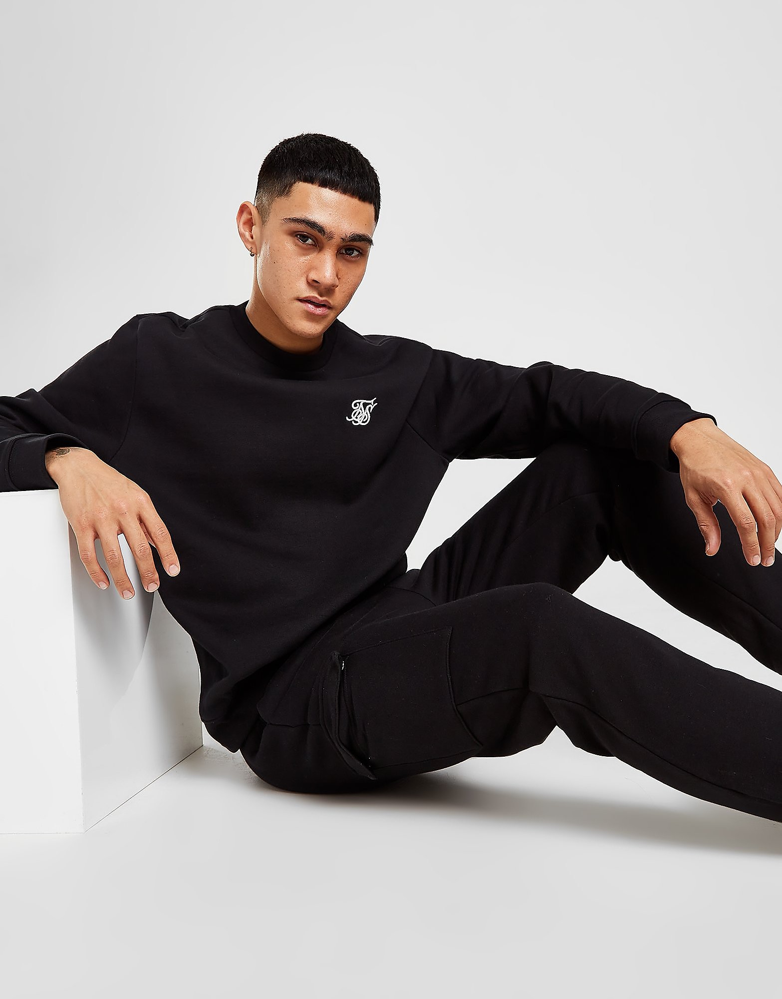 

SikSilk Core Crew Sweatshirt - Black - Mens, Black