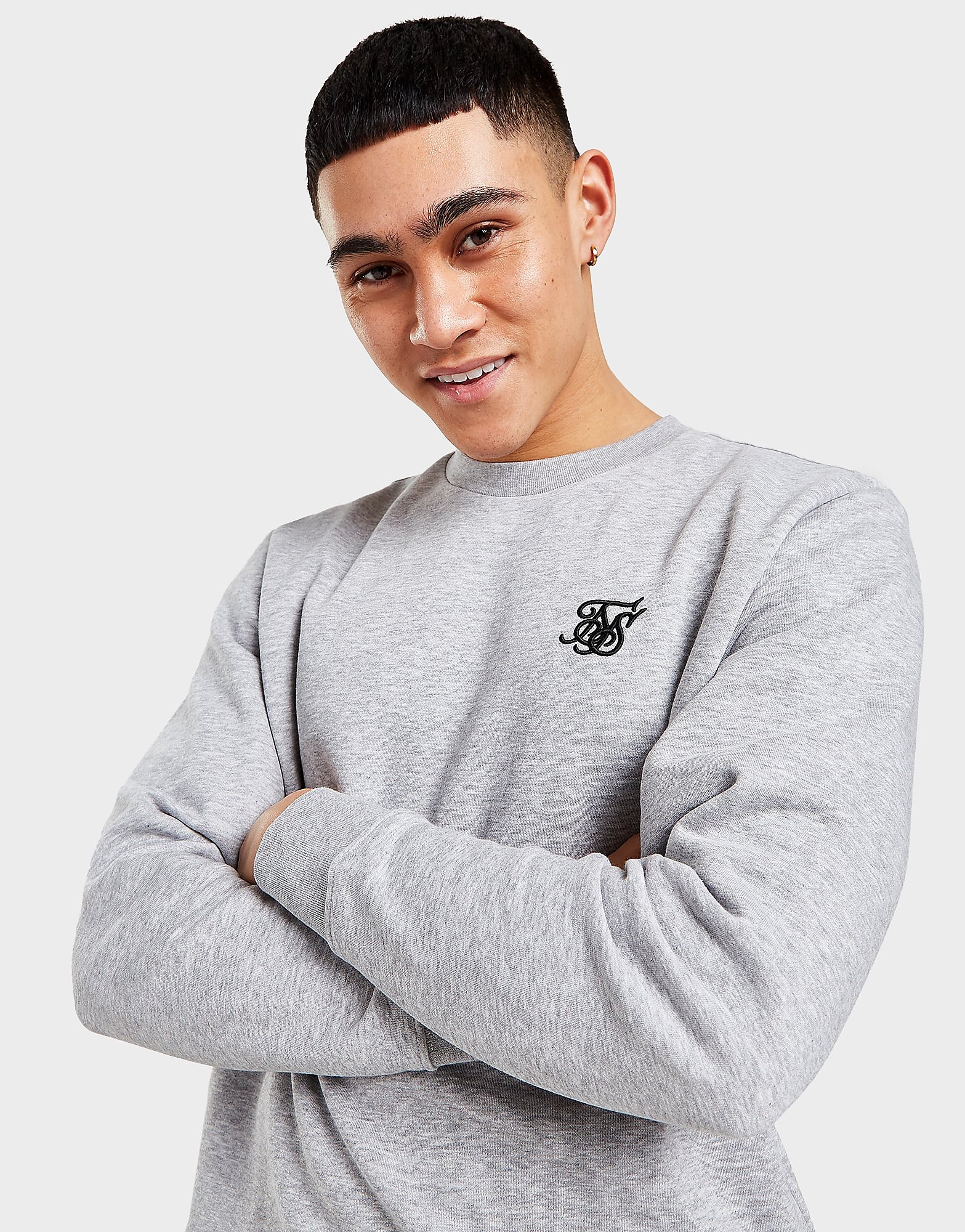 

SikSilk Core Crew Sweatshirt - Grey - Mens, Grey