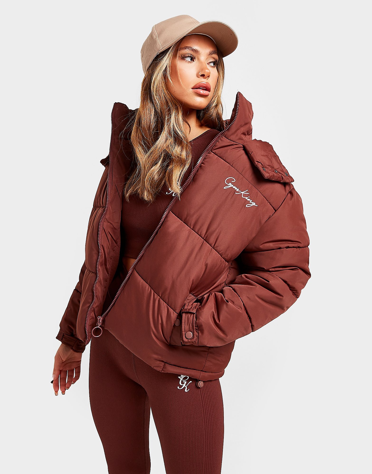 

Gym King Script Crop Jacket - Brown - Womens, Brown