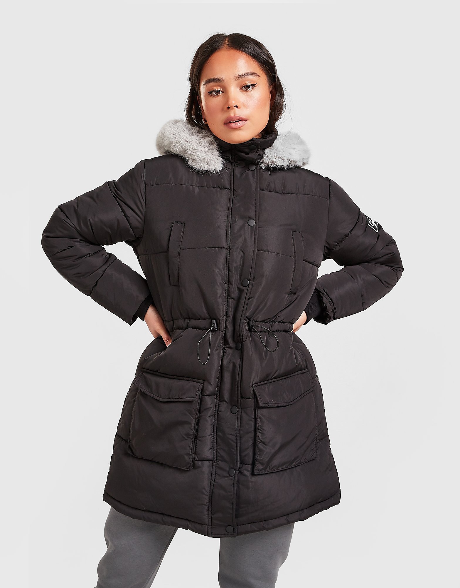 Gym King Channel Puffer Jacket - Black - Womens, Black