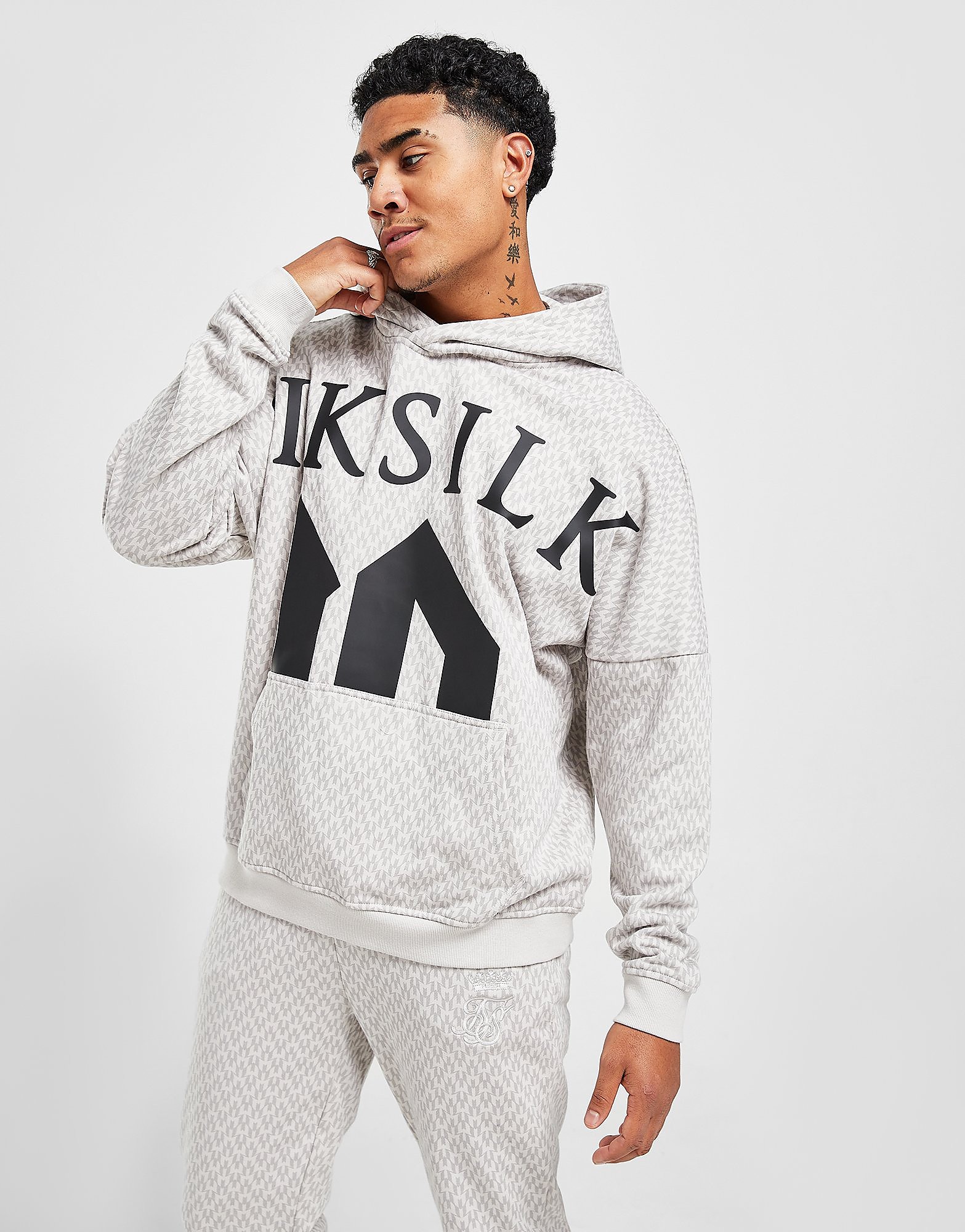 

SikSilk x Messi All Over Print Hoodie - Grey - Mens, Grey