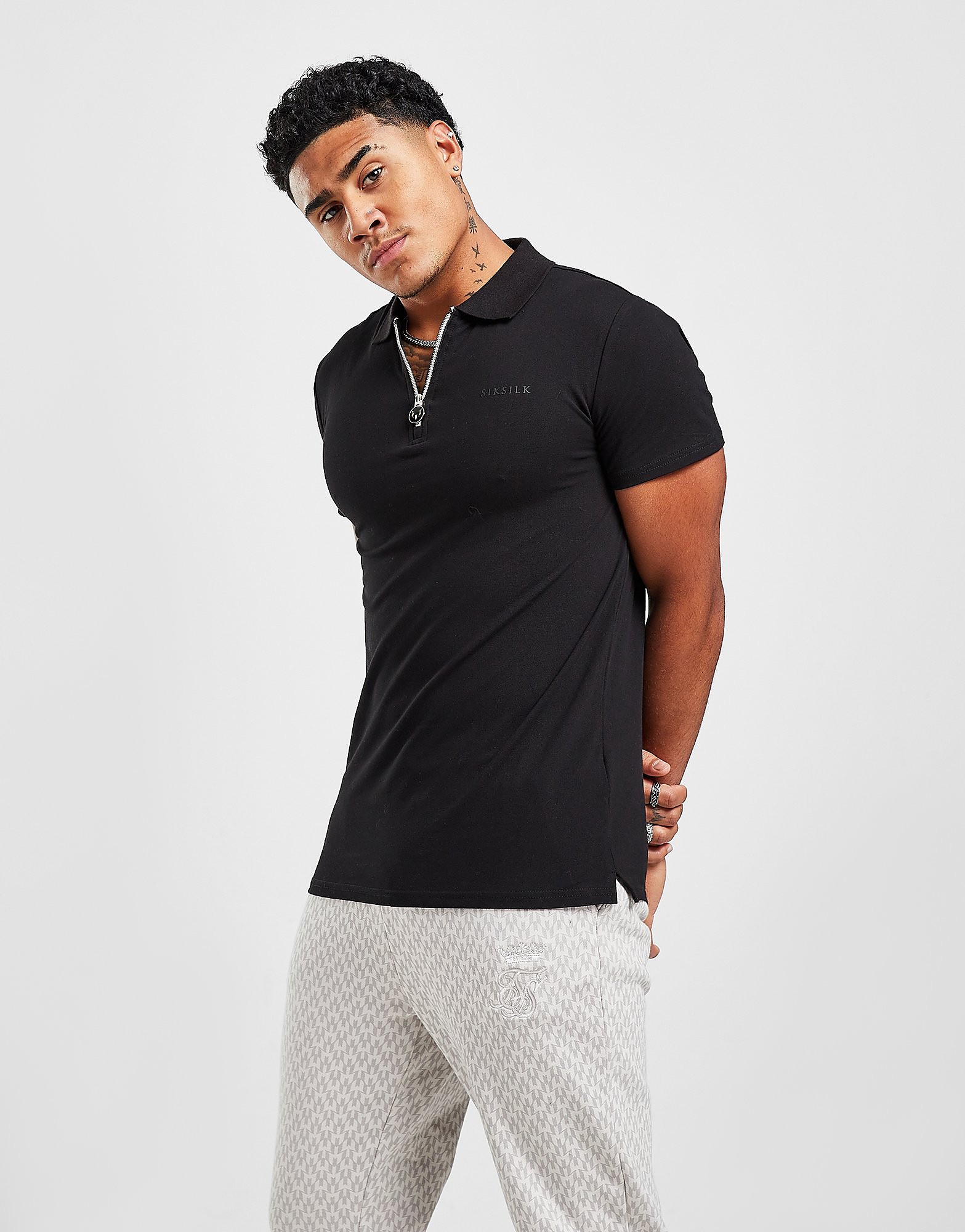 

SikSilk x Messi Short Sleeve Polo Shirt - Black - Mens, Black