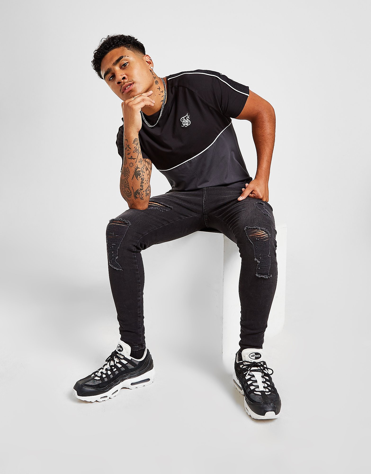 

SikSilk Denim Jeans - Black, Black