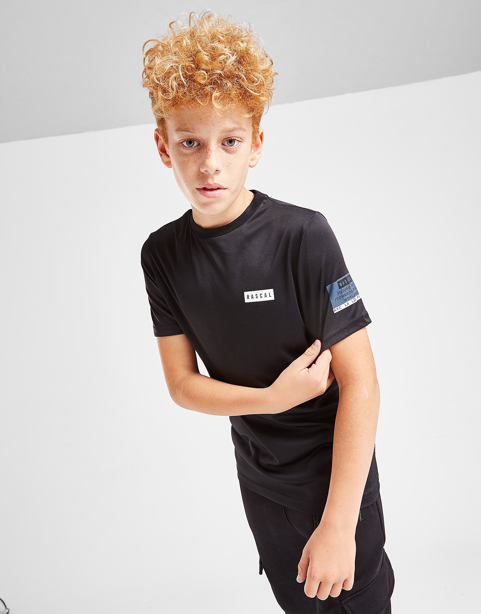 

Rascal Pop Linear Poly T-Shirt Junior - Only at JD - Black - Kids, Black