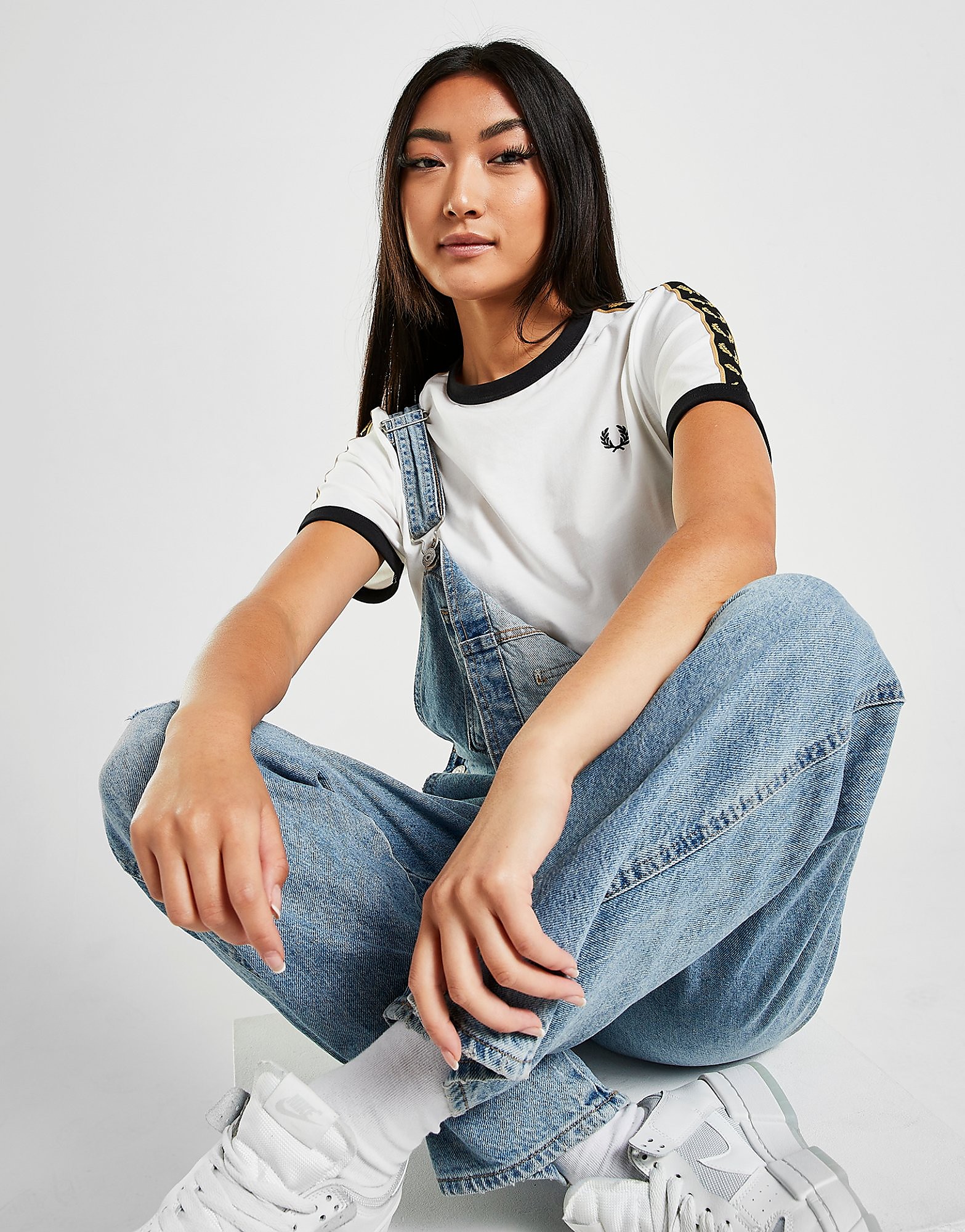 

Fred Perry Tape Ringer T-Shirt - Only at JD - White - Womens, White