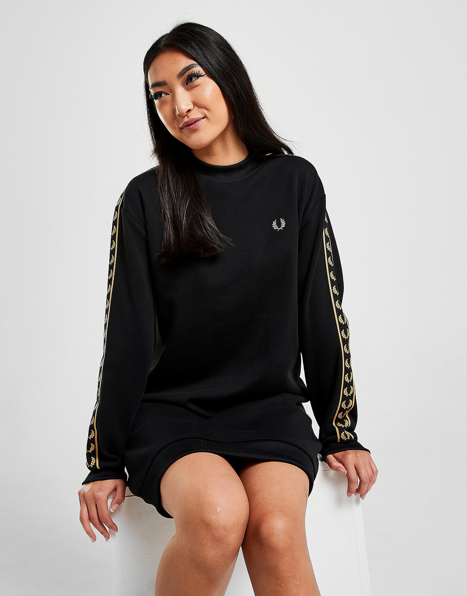 

Fred Perry Tape Sweatshirt Dress - Black - Womens, Black