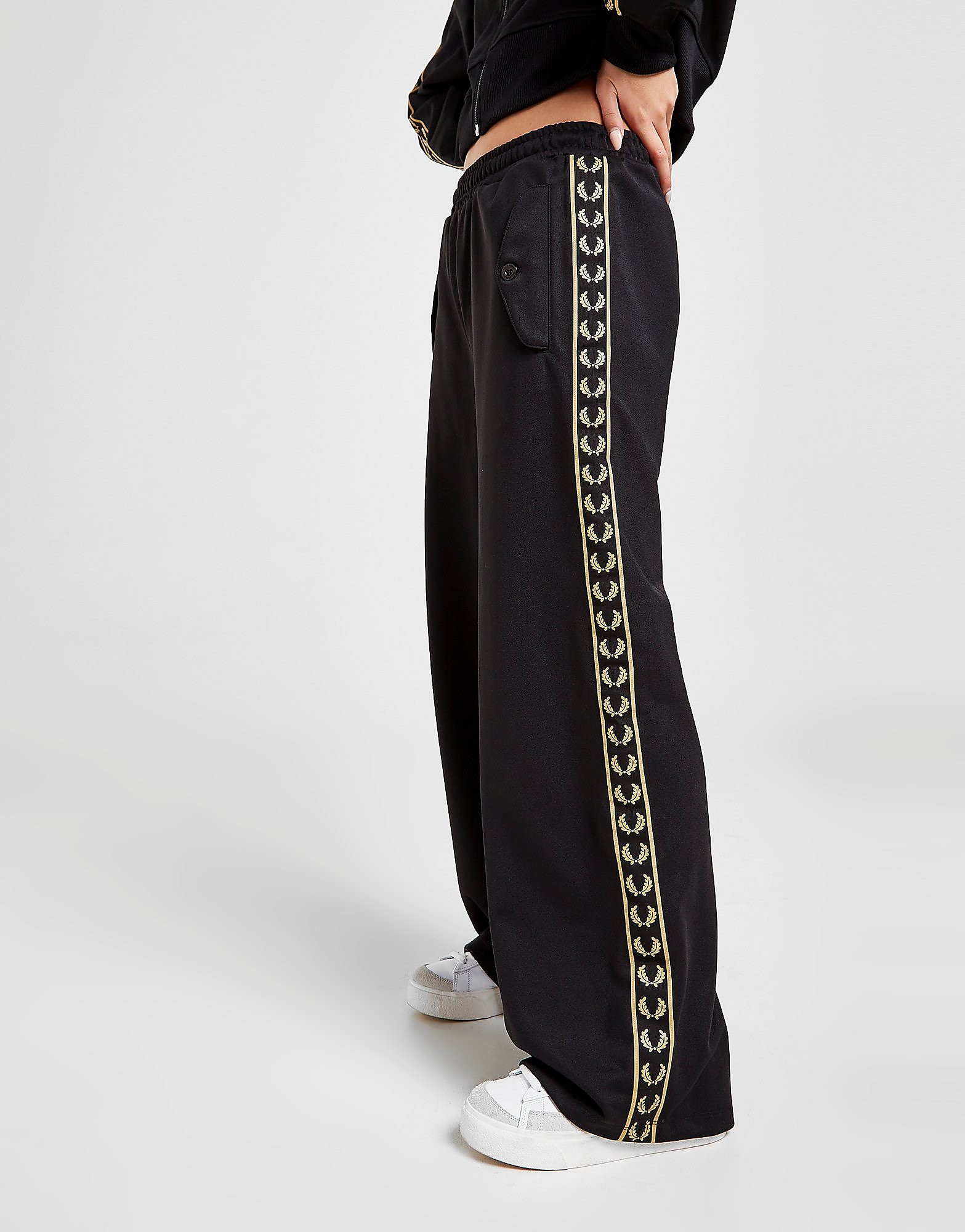 Fred Perry Tape Track Pants - Black - Womens, Black