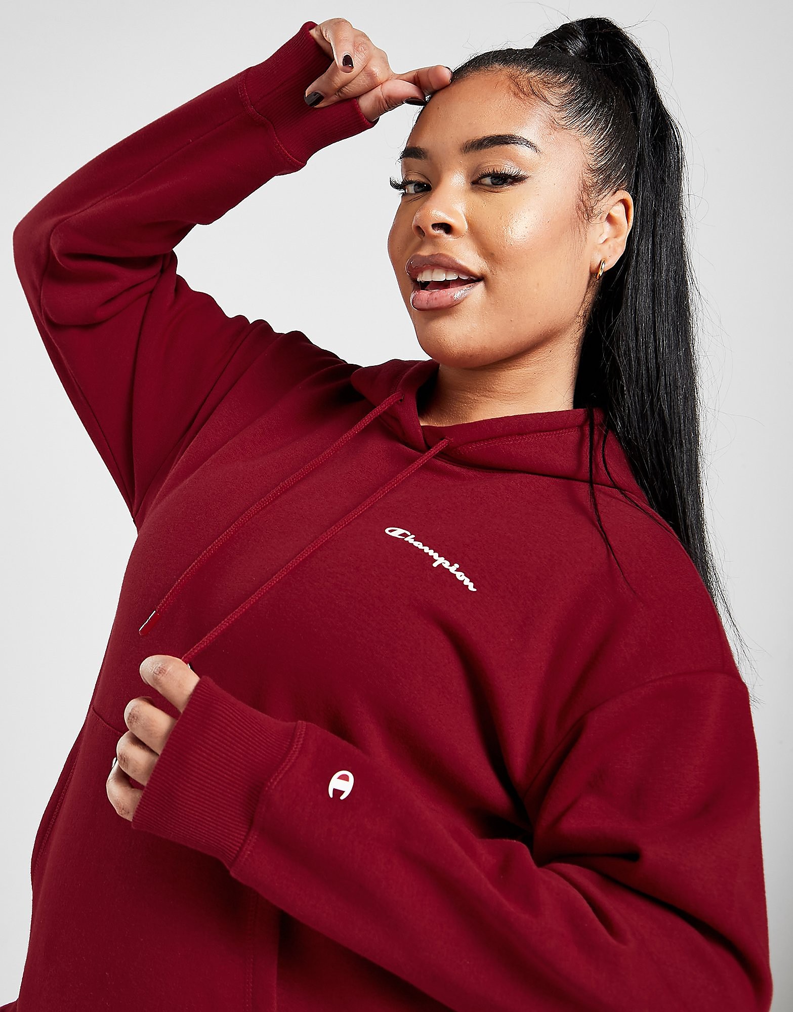 

Champion Small Logo Plus Size Hoodie - Only at JD - Red - Womens, Red