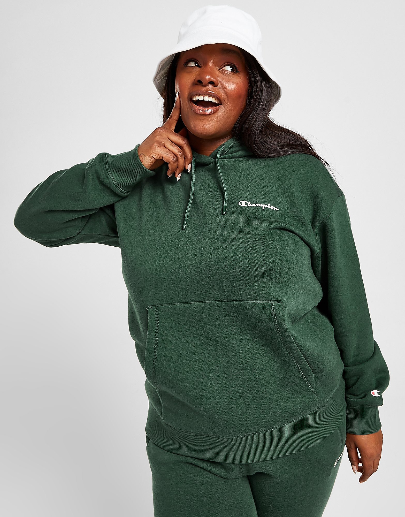 

Champion Small Logo Plus Size Hoodie - Only at JD - Green - Womens, Green