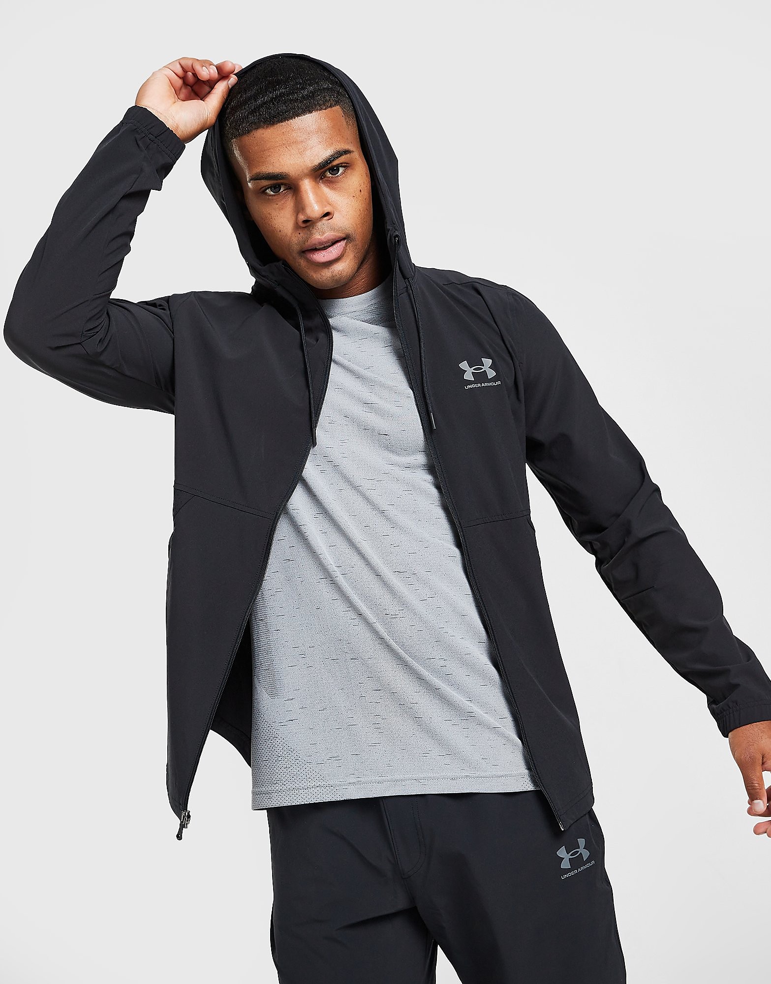 Under Armour Lock-Up Woven Jacket - Only at JD - Black - Mens, Black