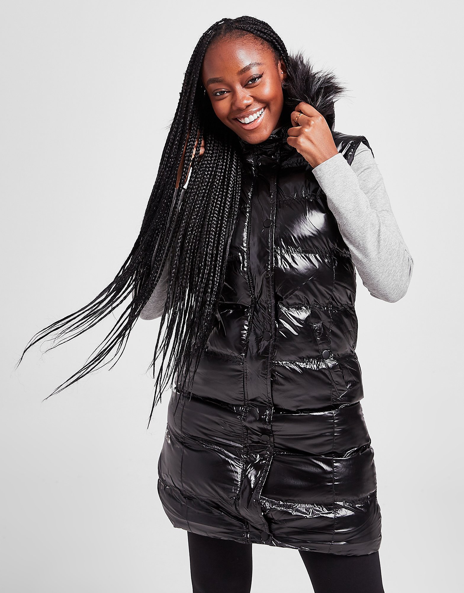 

Supply & Demand Shine Longline Gilet - Only at JD - Black - Womens, Black