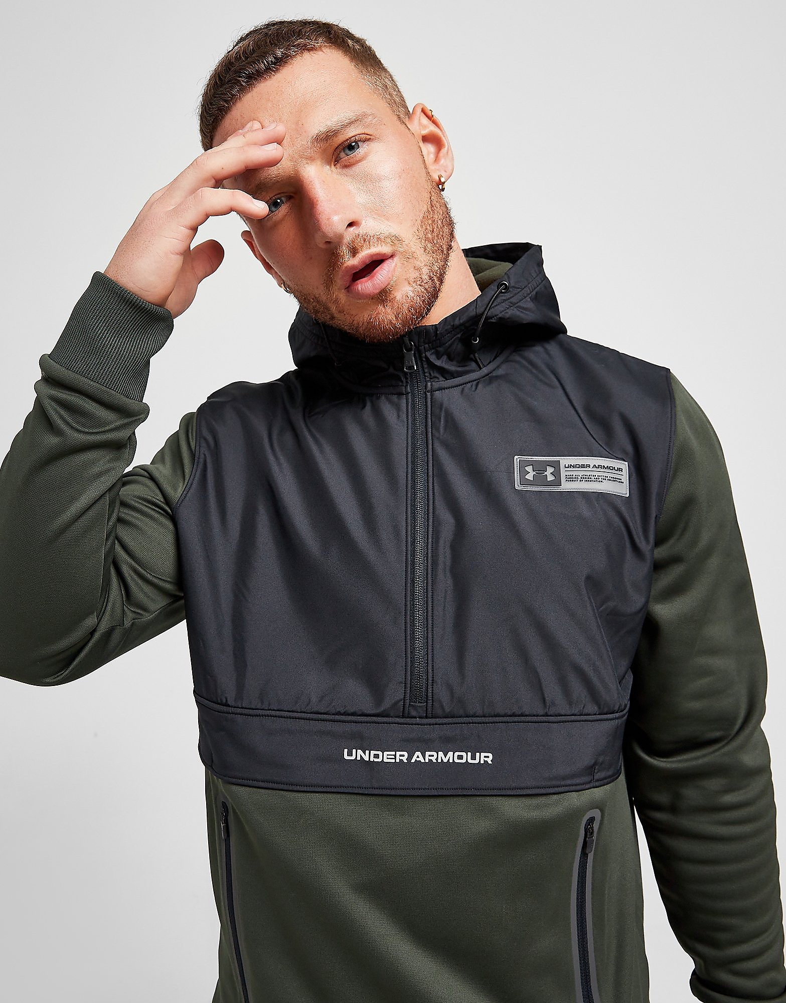 

Under Armour UA Armour Fleece Max 1/2 Zip Hoodie - Only at JD - Green - Mens, Green