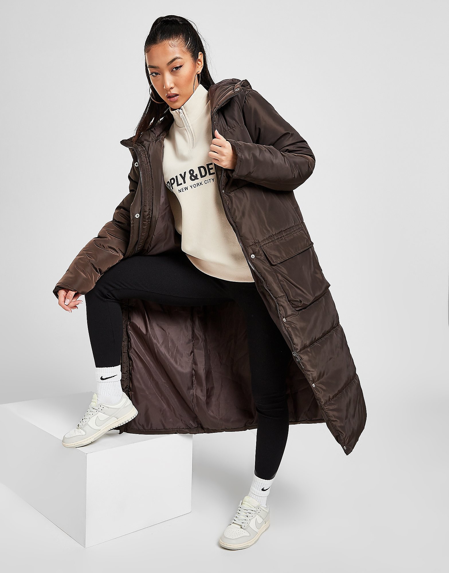 

Supply & Demand Long Padded Jacket - Only at JD - Brown - Womens, Brown
