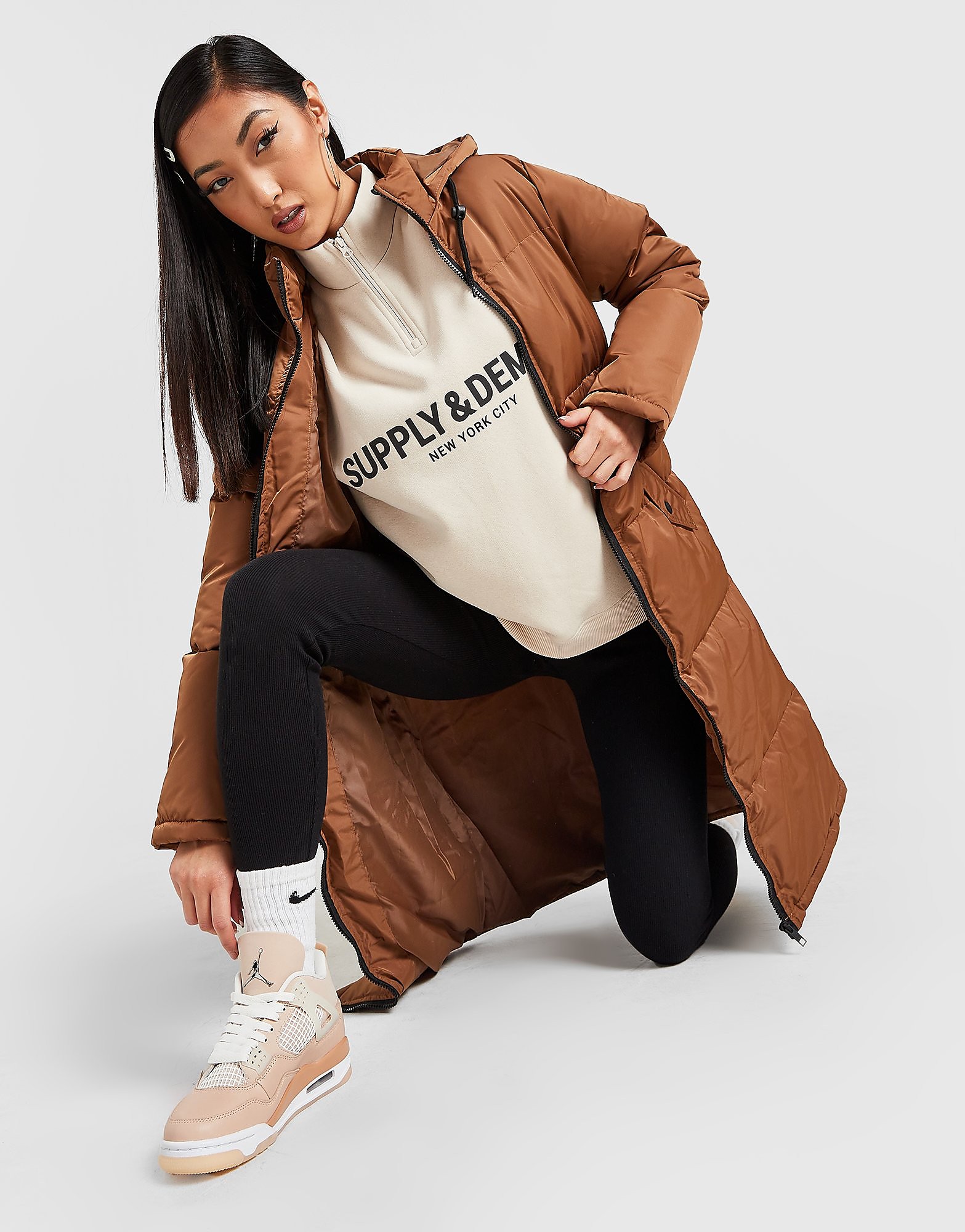 

Supply & Demand Longline Padded Jacket - Only at JD - Brown - Womens, Brown