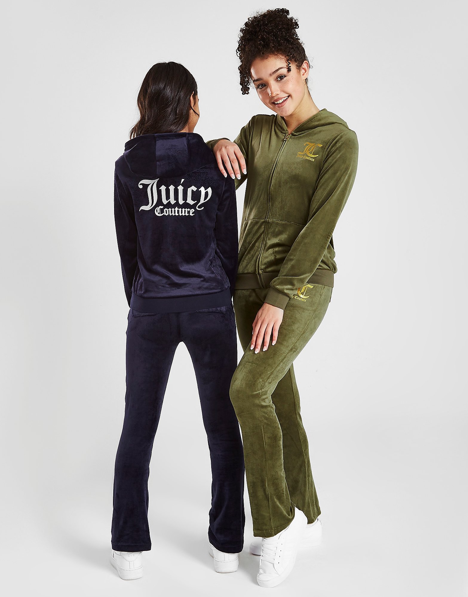 

JUICY COUTURE Girls' Full Zip Hooded Flare Tracksuit Junior - Green - Kids, Green