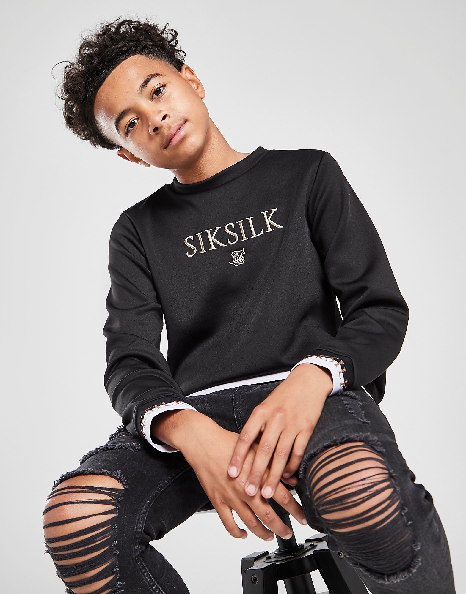 

SikSilk Deluxe Crew Sweatshirt - Black - Kids, Black