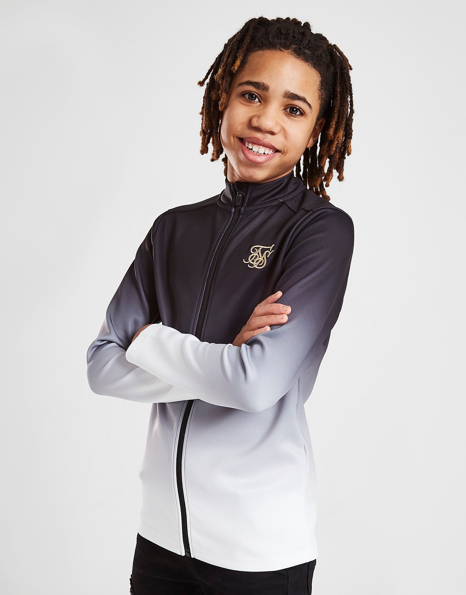 

SikSilk Lurex Fade Track Top Junior - Black - Kids, Black
