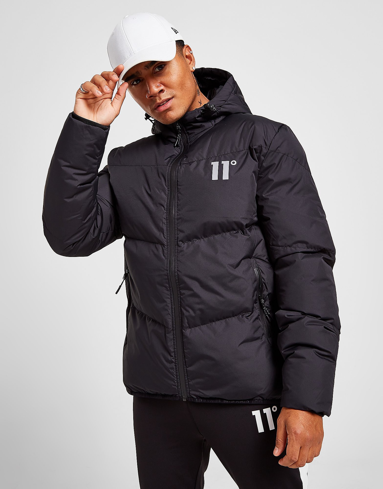 

11 Degrees Puffer Jacket - Black - Mens, Black