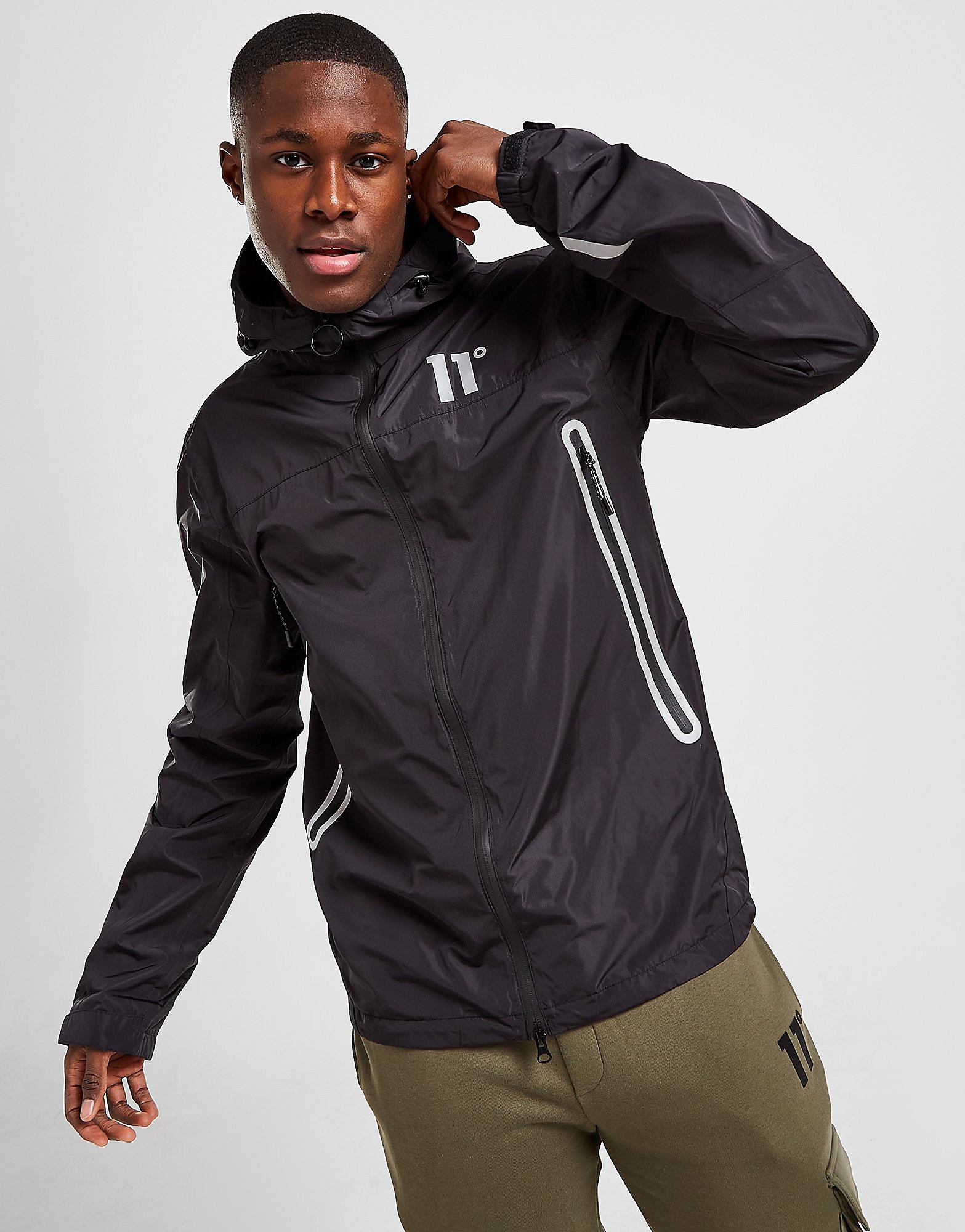 

11 Degrees Hurricane Full Zip Windrunner Jacket - Black - Mens, Black