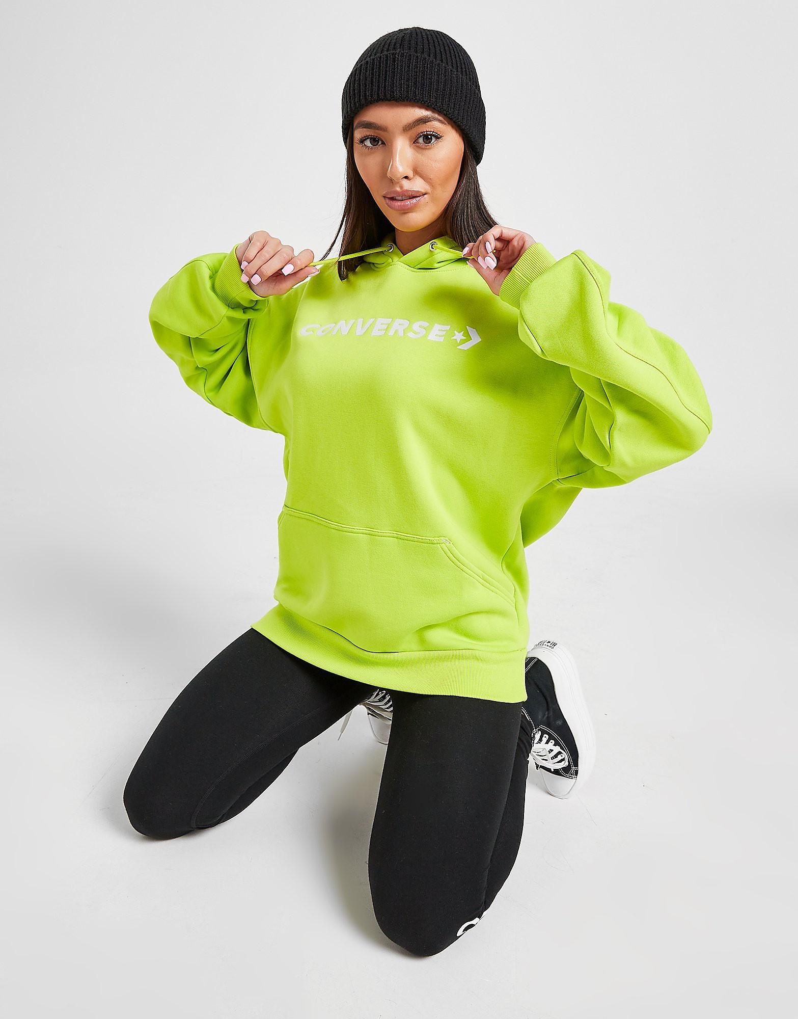 

Converse Oversized Embroidered Logo Hoodie - Green - Womens, Green