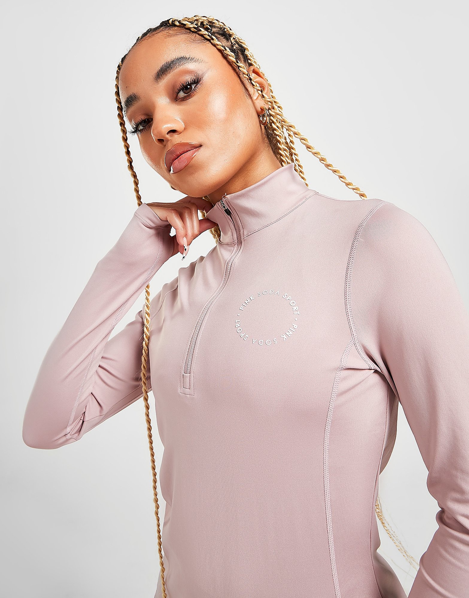 

Pink Soda Sport Olympic 1/4 Zip Top - Pink - Womens, Pink