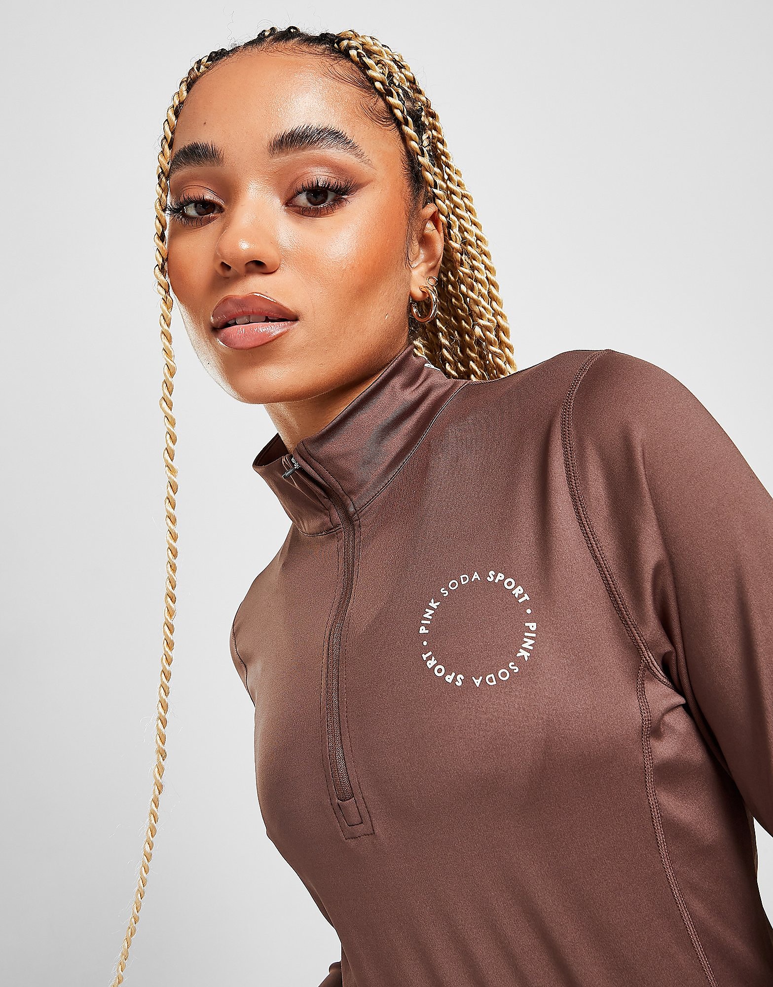 

Pink Soda Sport Olympic 1/4 Zip Top - Only at JD - Brown - Womens, Brown