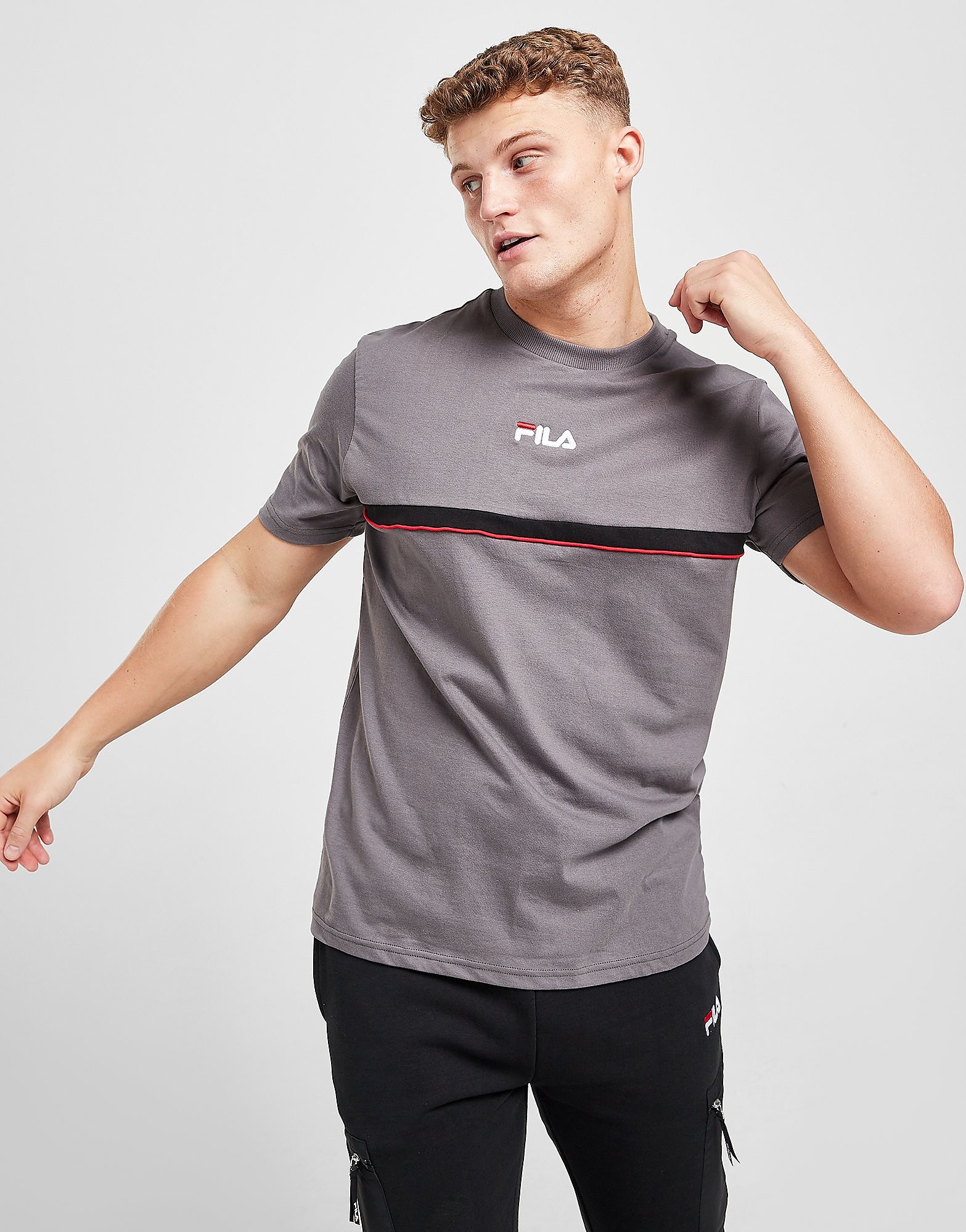 

Fila Stan Stripe T-Shirt - Only at JD - Grey - Mens, Grey