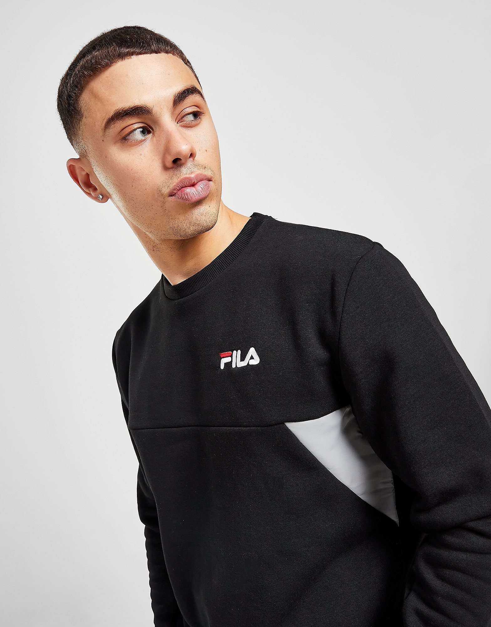 Fila Antonas Crew Sweatshirt - Only at JD - Black - Mens, Black