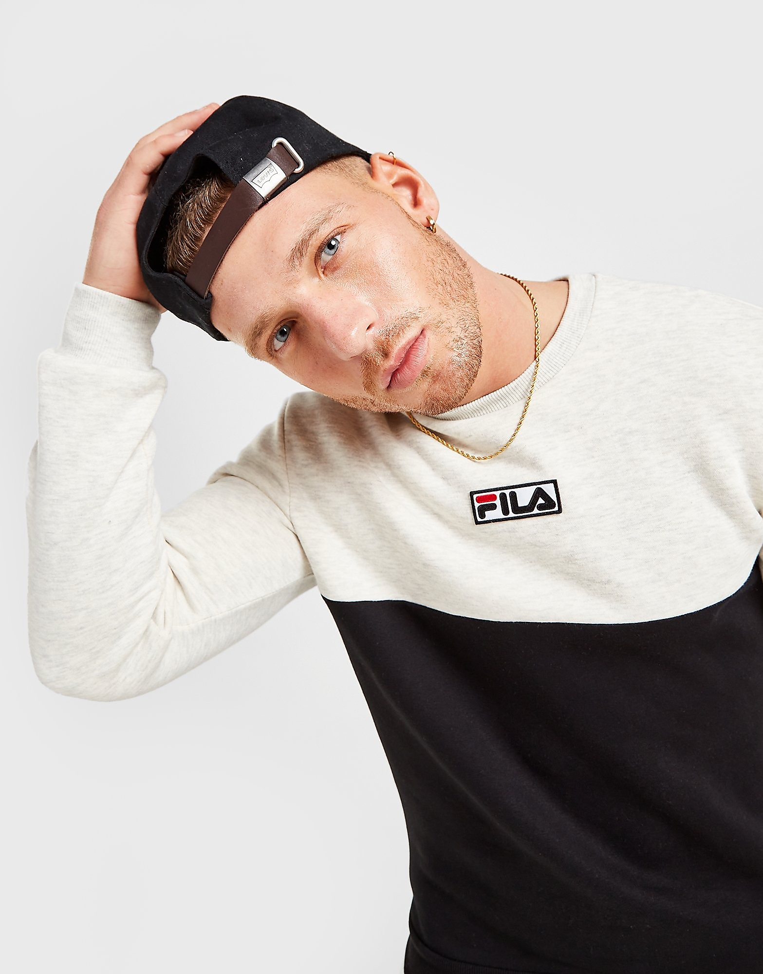 

Fila Braid Crew Sweatshirt - Only at JD - White - Mens, White