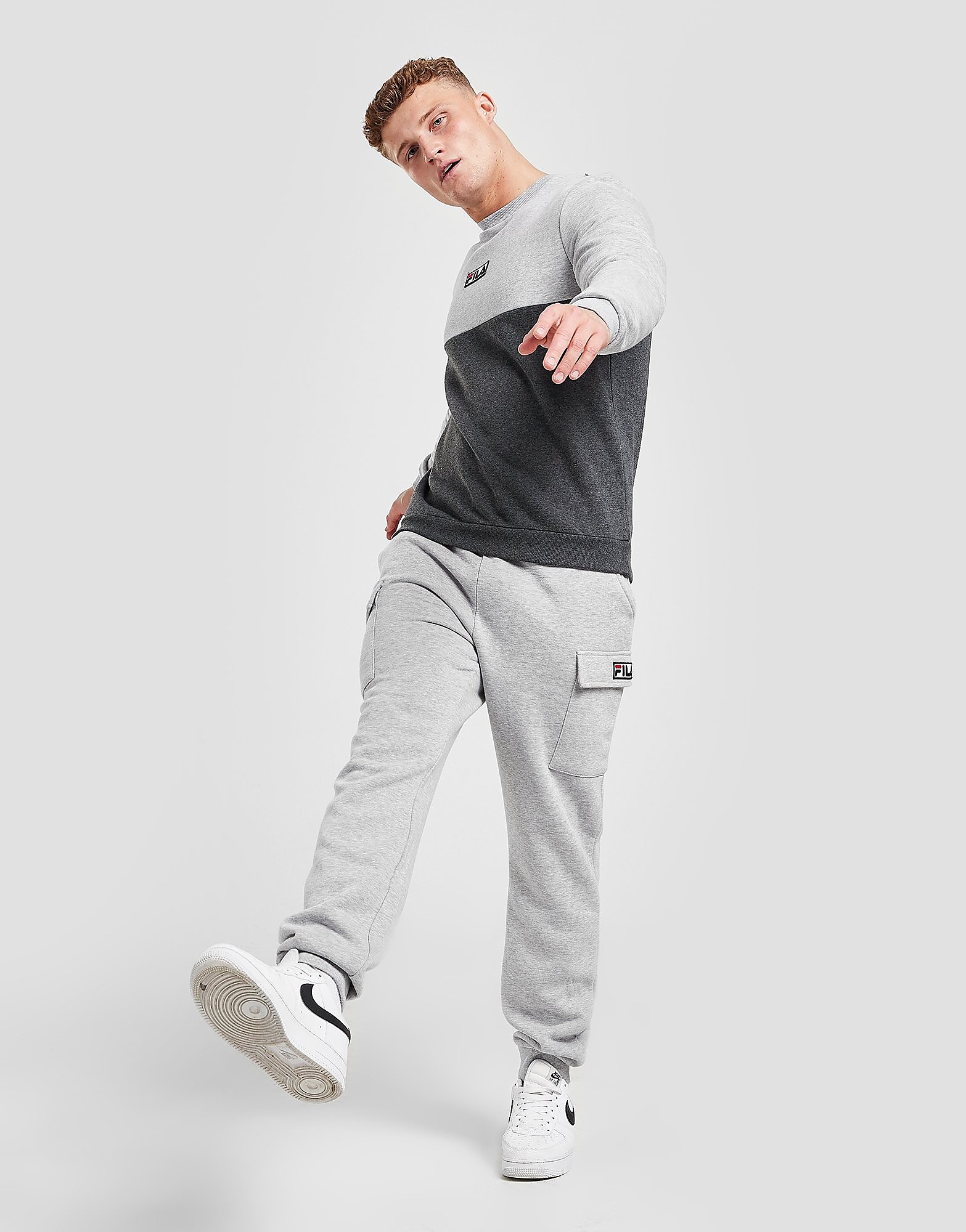 Fila Cantle Fleece Cargo Joggers - Only at JD - Grey - Mens, Grey