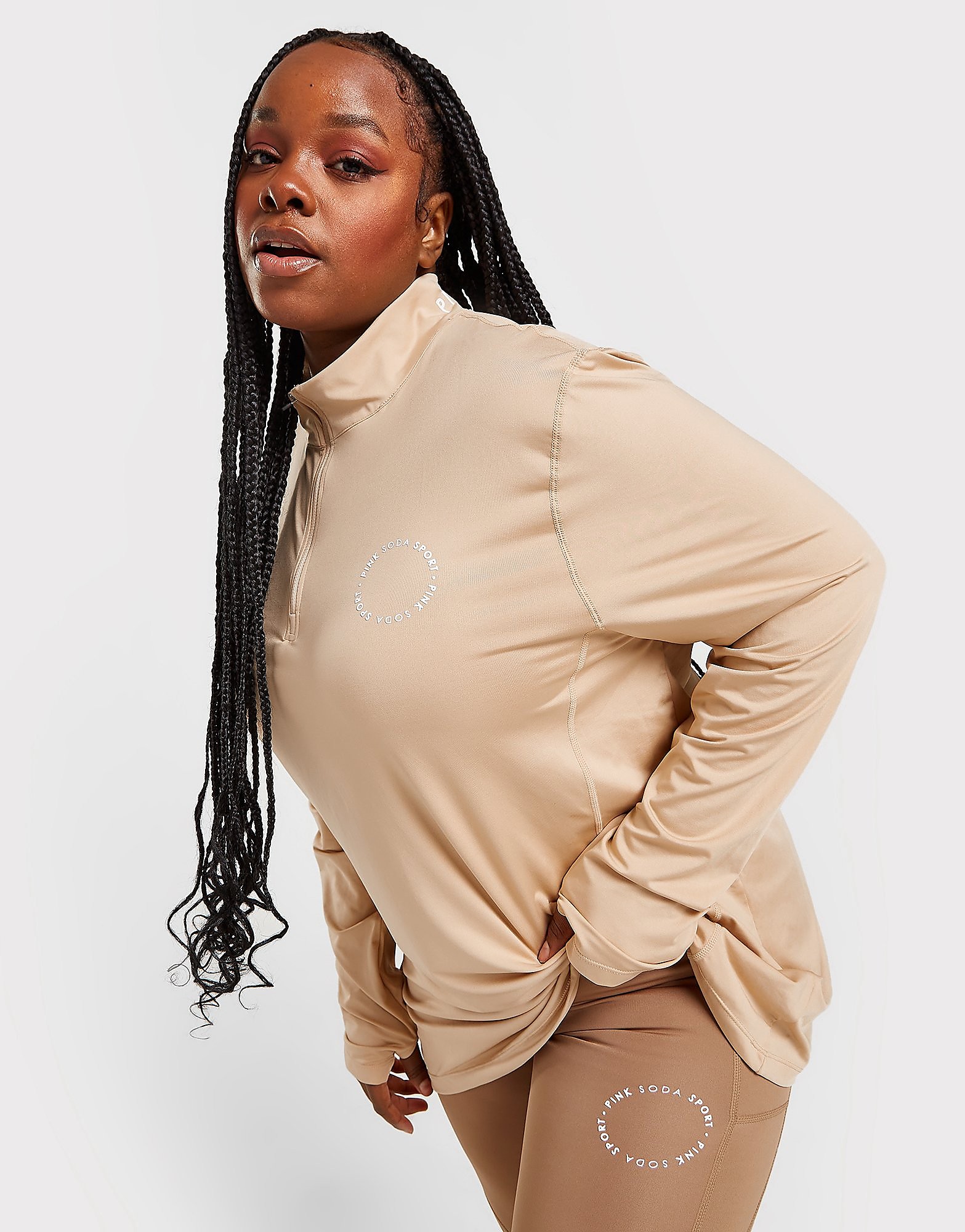 

Pink Soda Sport Plus Size Olympic 1/4 Zip Top - Only at JD - Brown - Womens, Brown