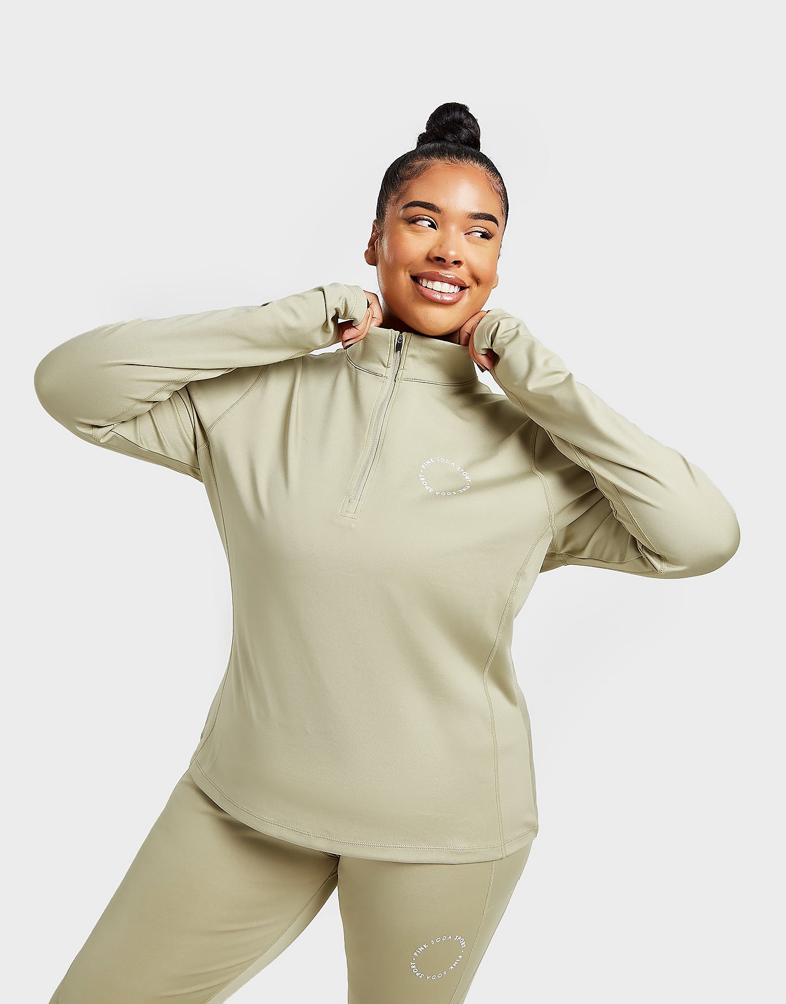 

Pink Soda Sport Plus Size Olympic 1/4 Zip Top - Only at JD - Green - Womens, Green