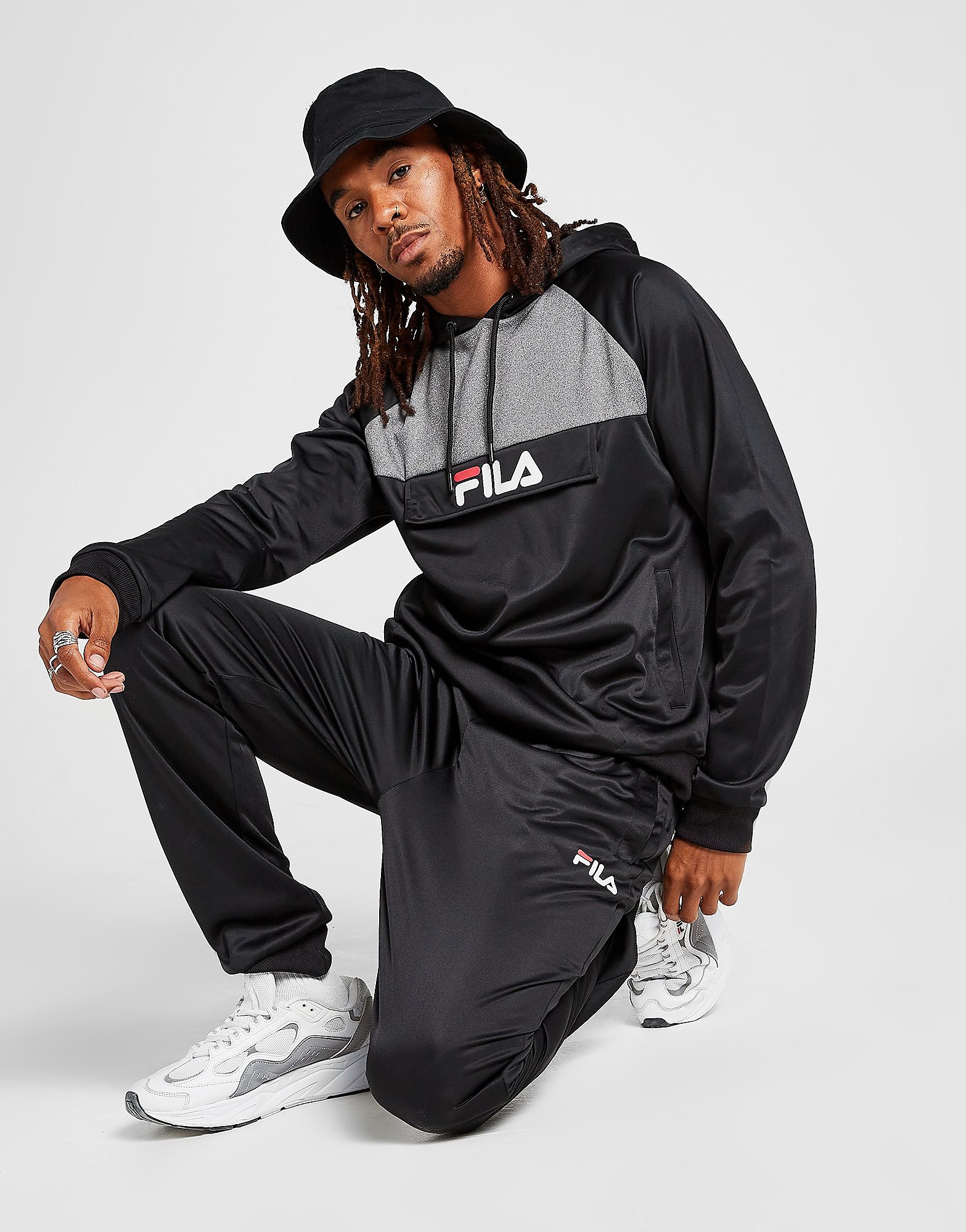 Fila Sebbe Poly Tracksuit - Only at JD - Black - Mens, Black