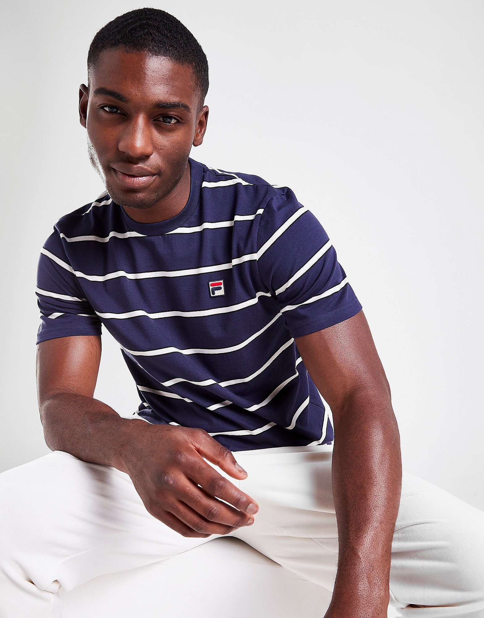 

Fila Felix Stripe T-Shirt - Only at JD - Navy - Mens, Navy